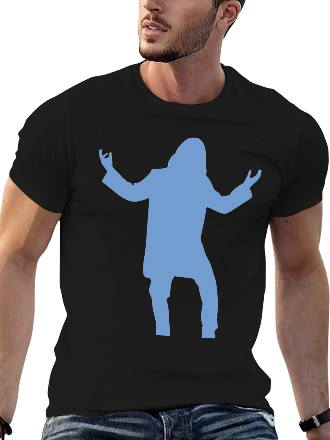 Silhouette T-Shirt - Black Cotton Blend Tee