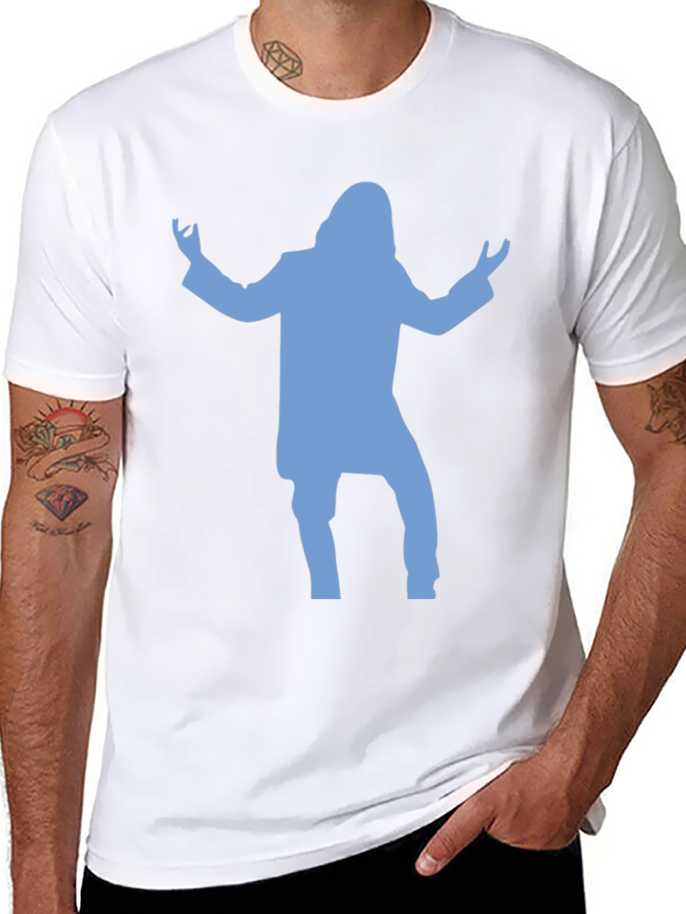 Silhouette T-Shirt - Black Cotton Blend Tee