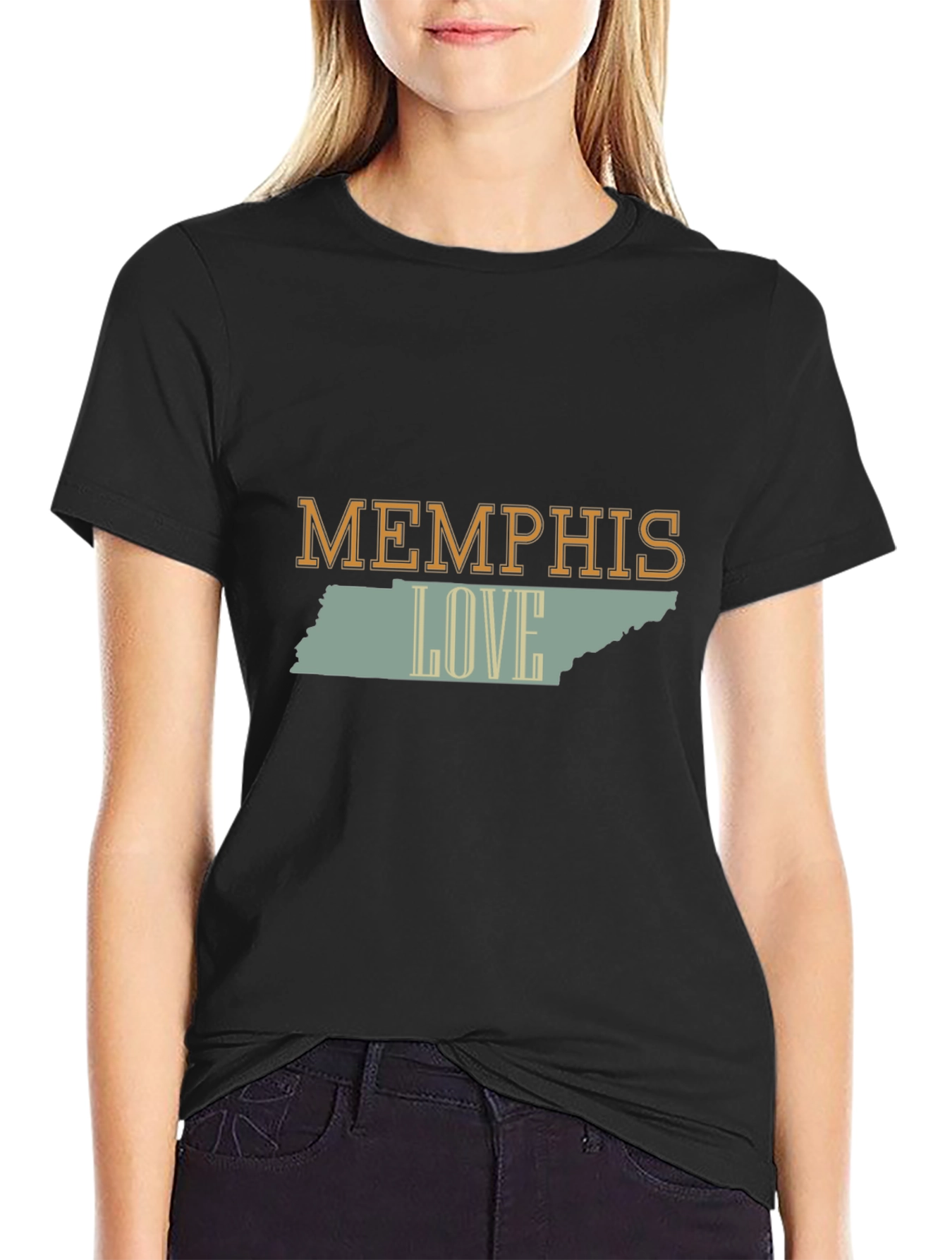 Memphis Love Tennessee State Outline Graphic T-Shirt