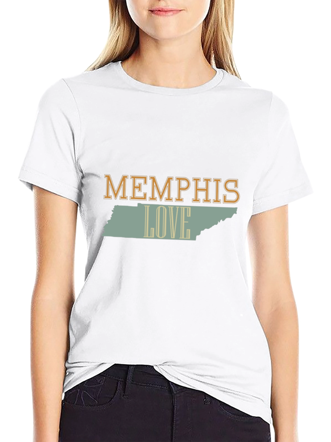 Memphis Love Tennessee State Outline Graphic T-Shirt