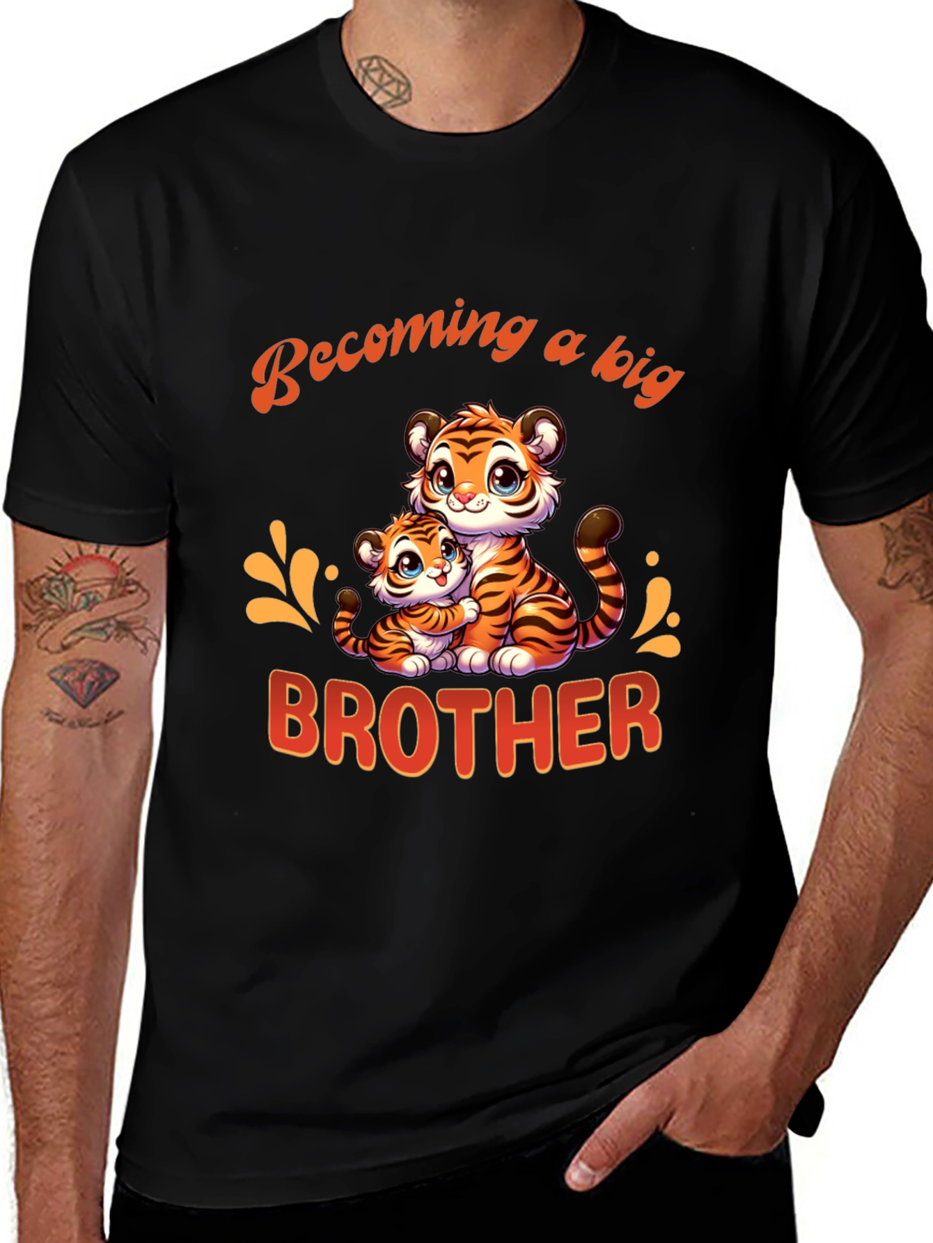 Becoming a Big Brother Tiger Graphic T-Shirt
