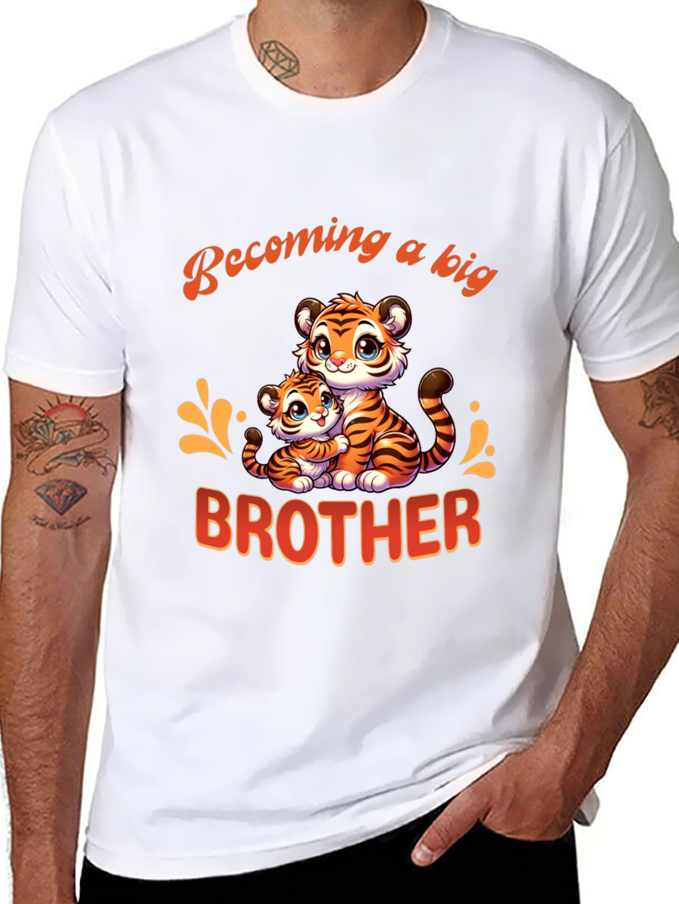 Becoming a Big Brother Tiger Graphic T-Shirt