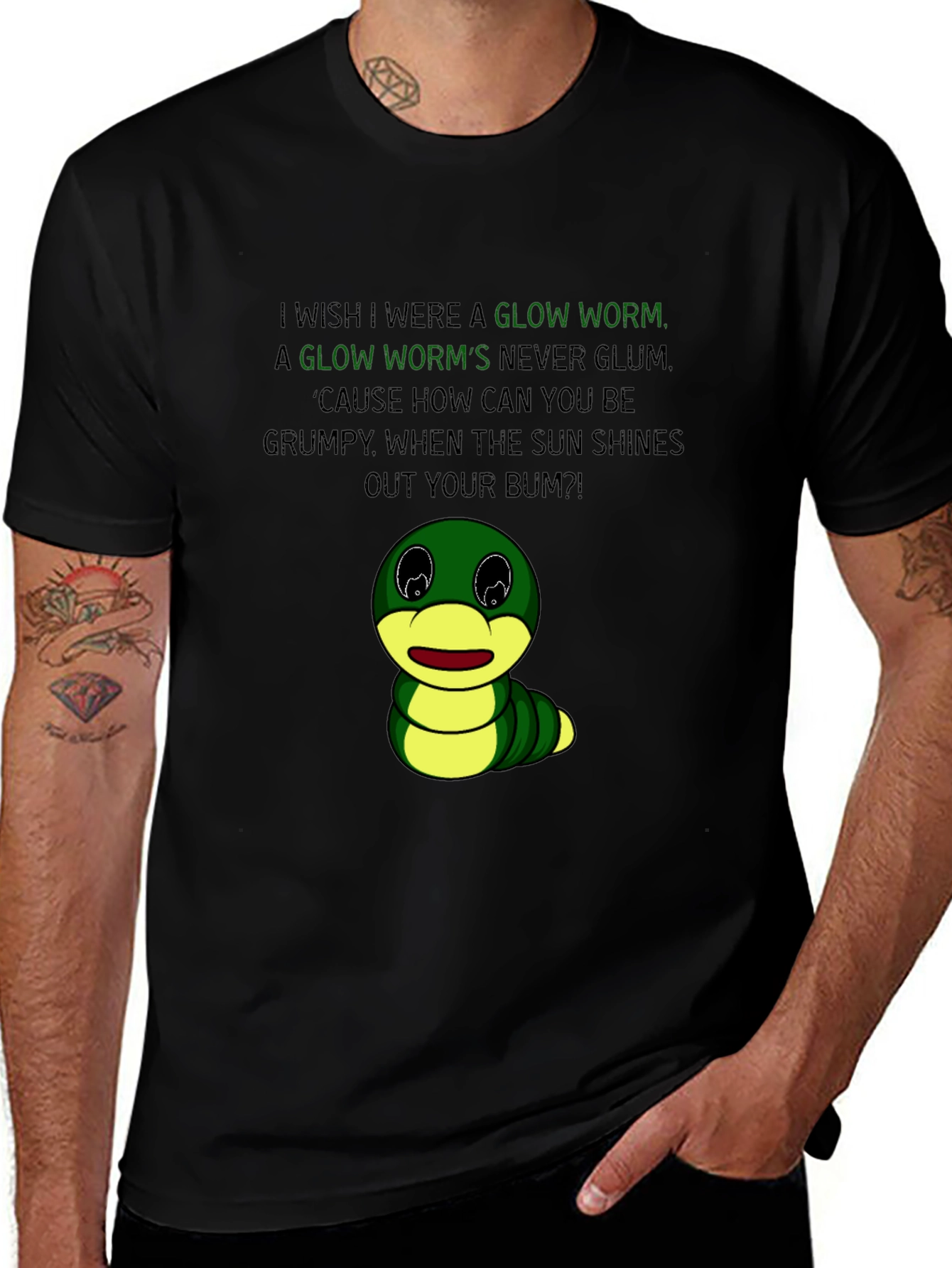 Glow Worm Graphic Tee - Shine Your Bum!