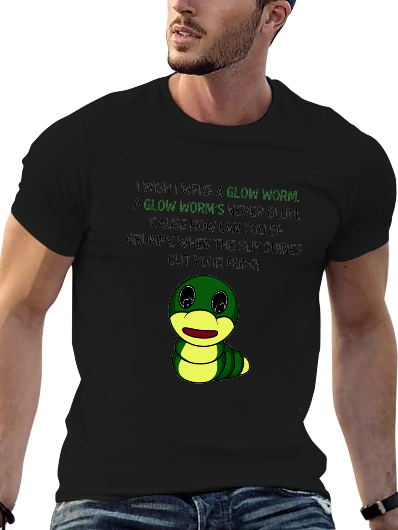 Glow Worm Graphic Tee - Shine Your Bum!