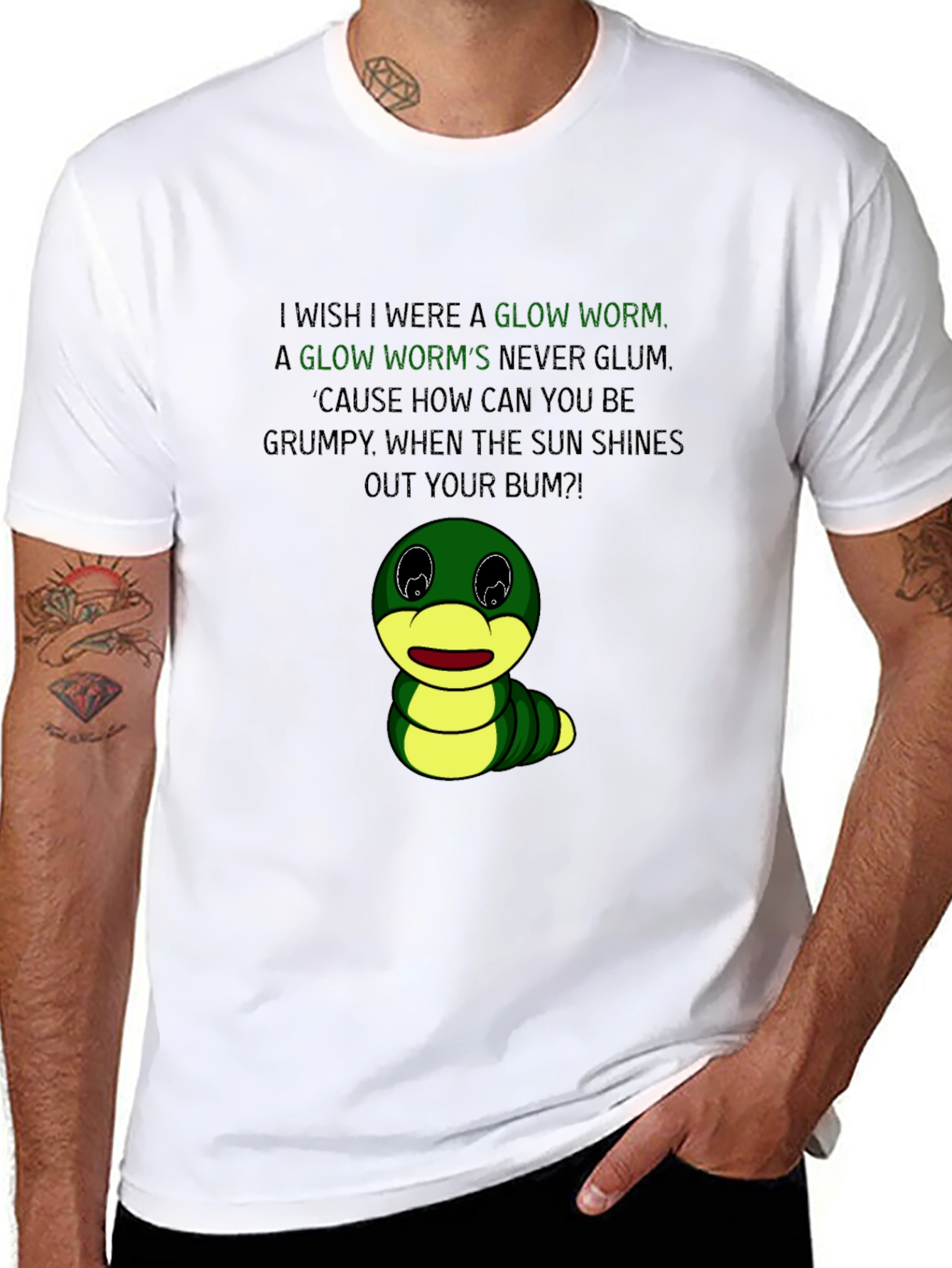 Glow Worm Graphic Tee - Shine Your Bum!