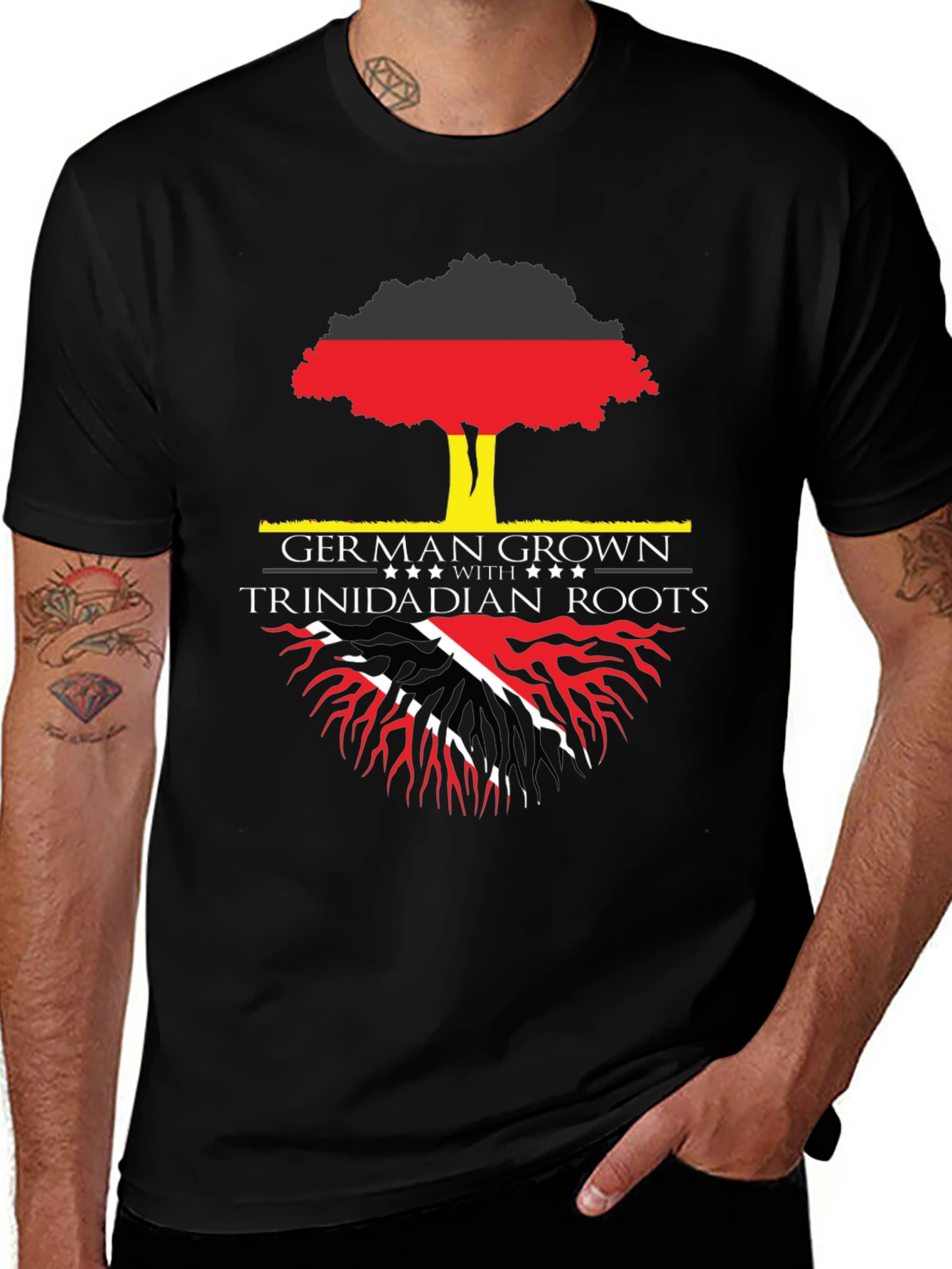 German Grown Trinidadian Roots Graphic T-Shirt