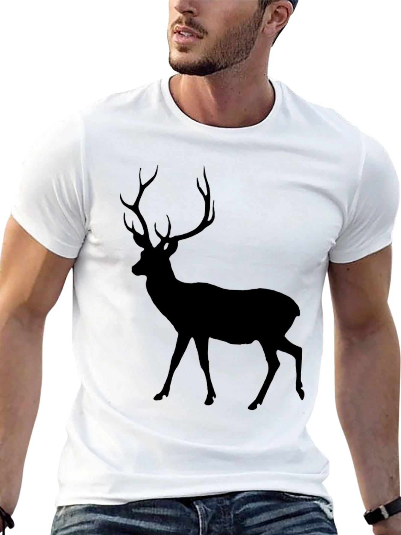 Black Deer Silhouette Graphic Tee