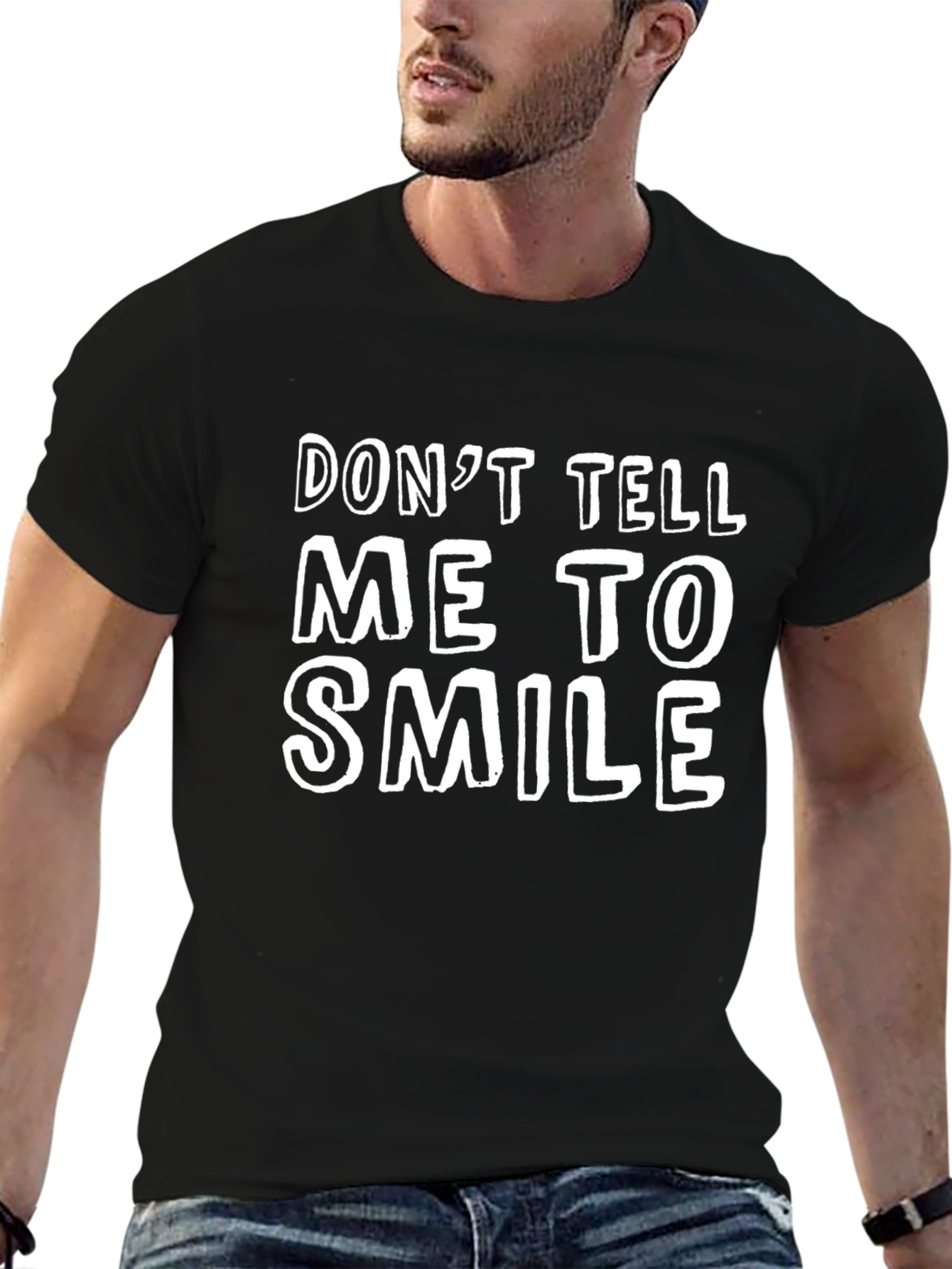 Dont Tell Me To Smile Graphic Tee - Black