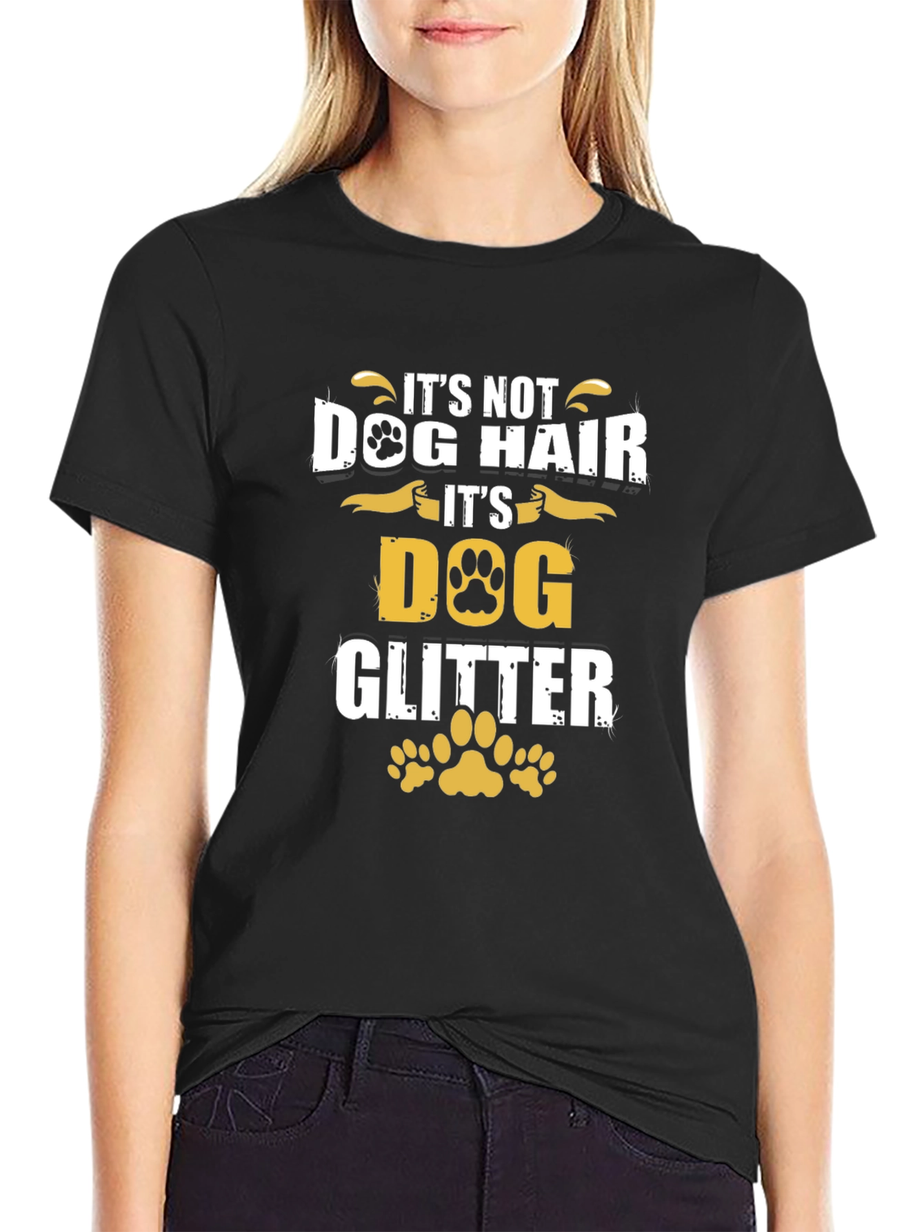 Dog Glitter Graphic T-Shirt