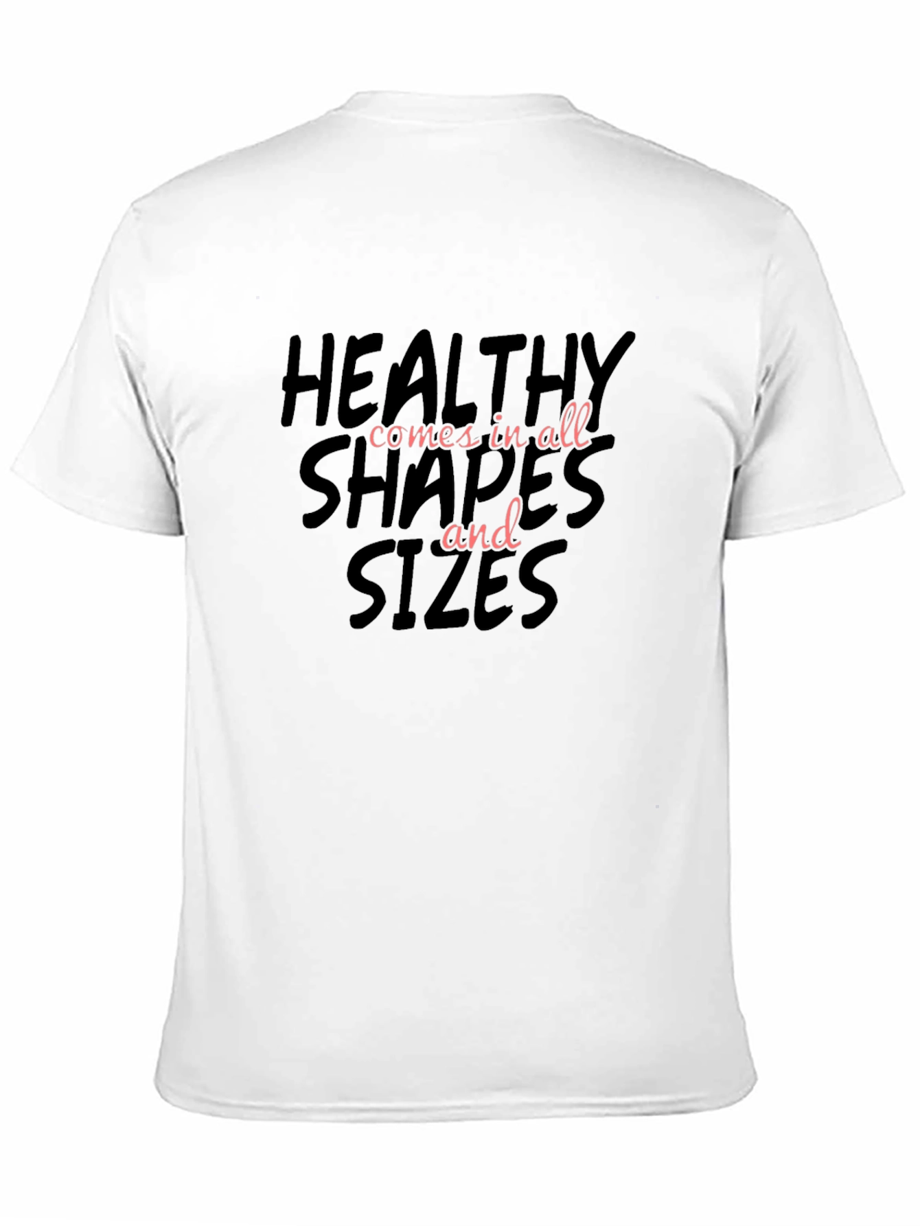 Inclusive Black T-Shirt: Healthy Shapes & Sizes