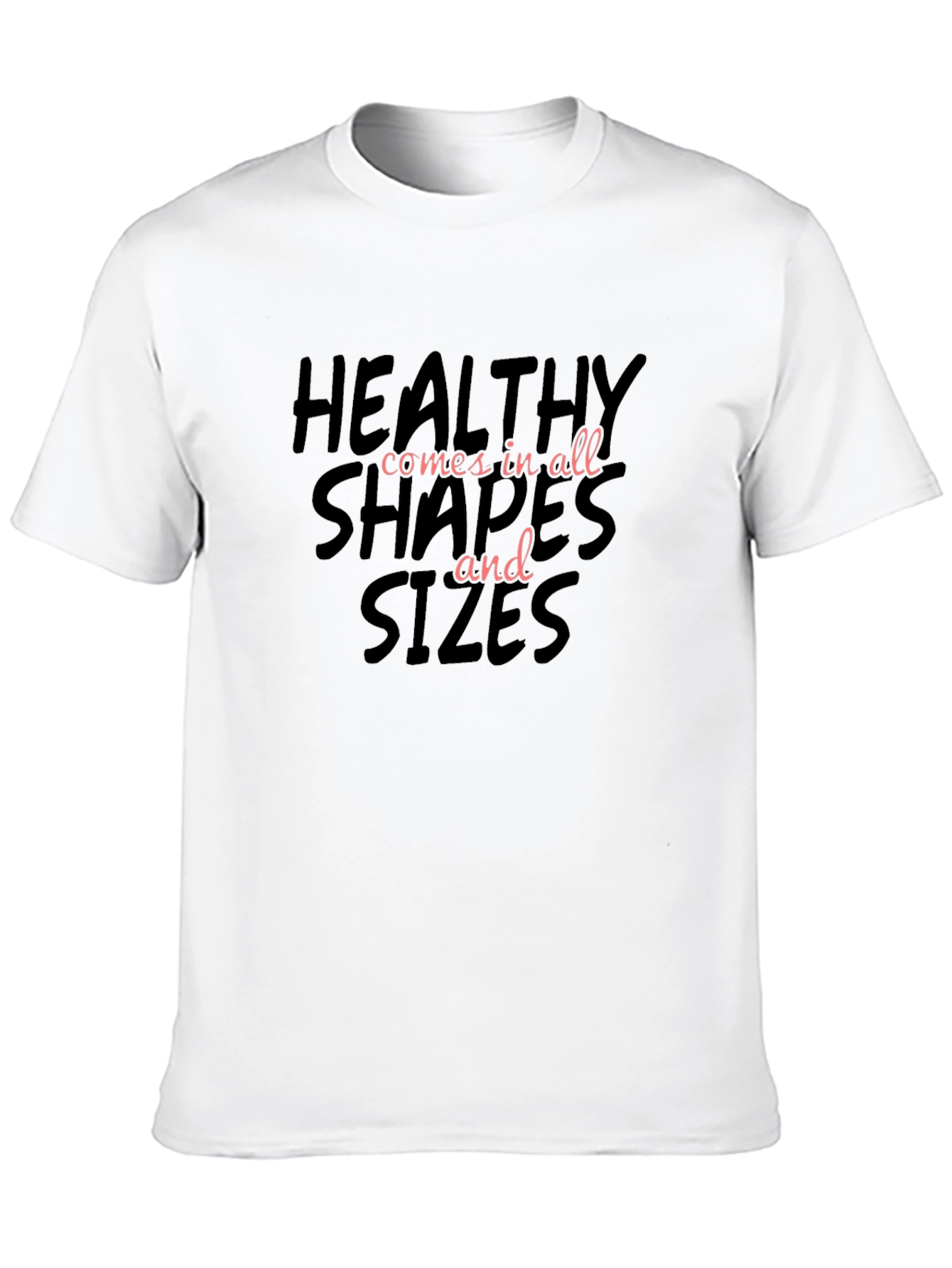 Inclusive Black T-Shirt: Healthy Shapes & Sizes