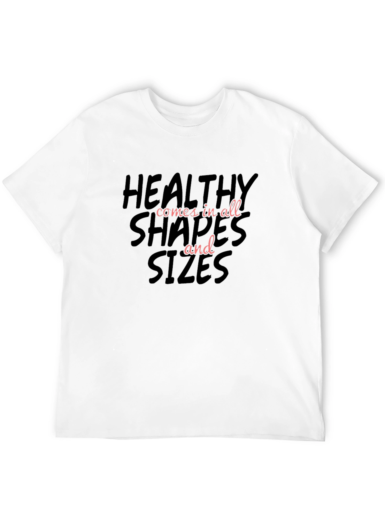 Inclusive Black T-Shirt: Healthy Shapes & Sizes