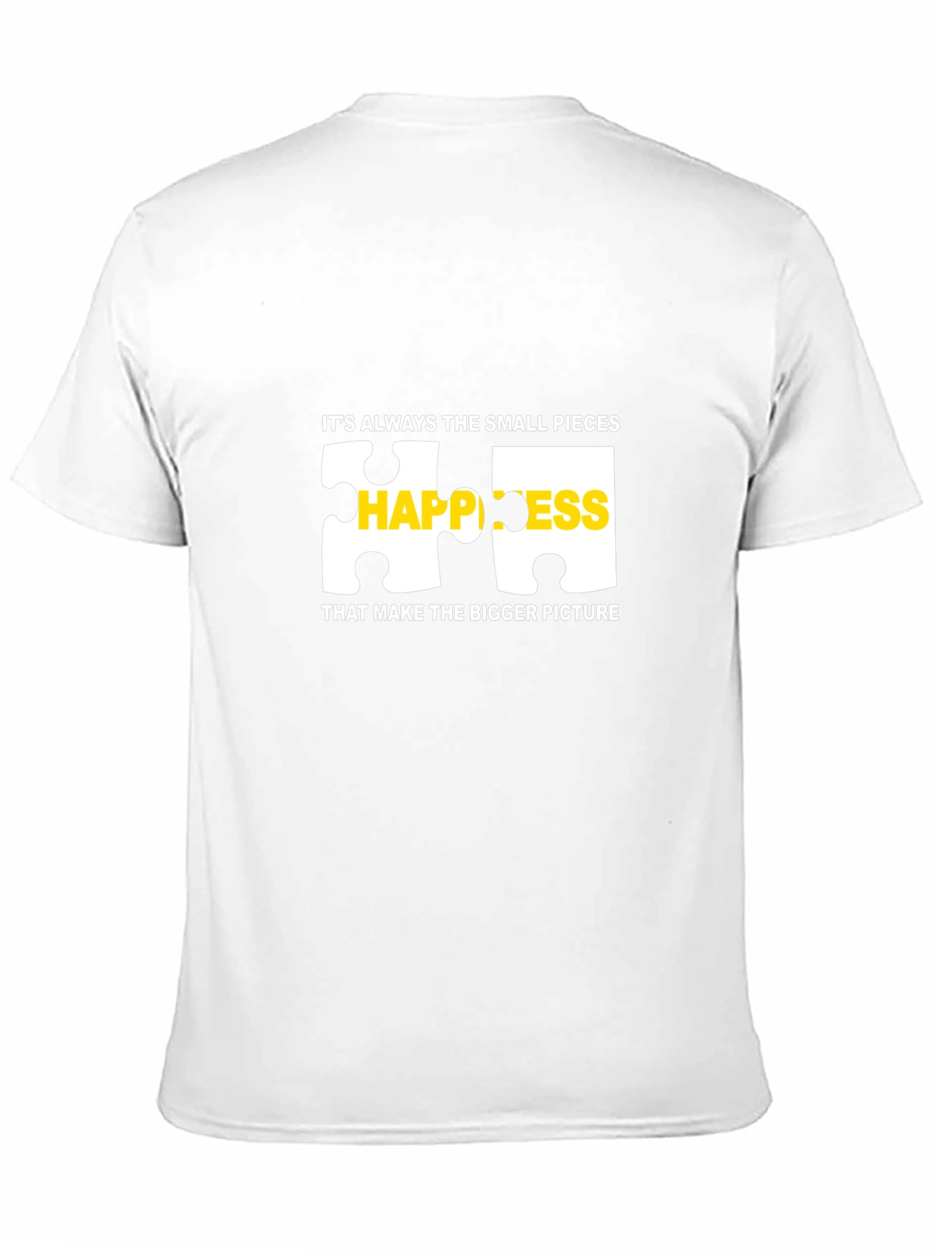 Happiness Puzzle Piece Graphic T-Shirt - Black
