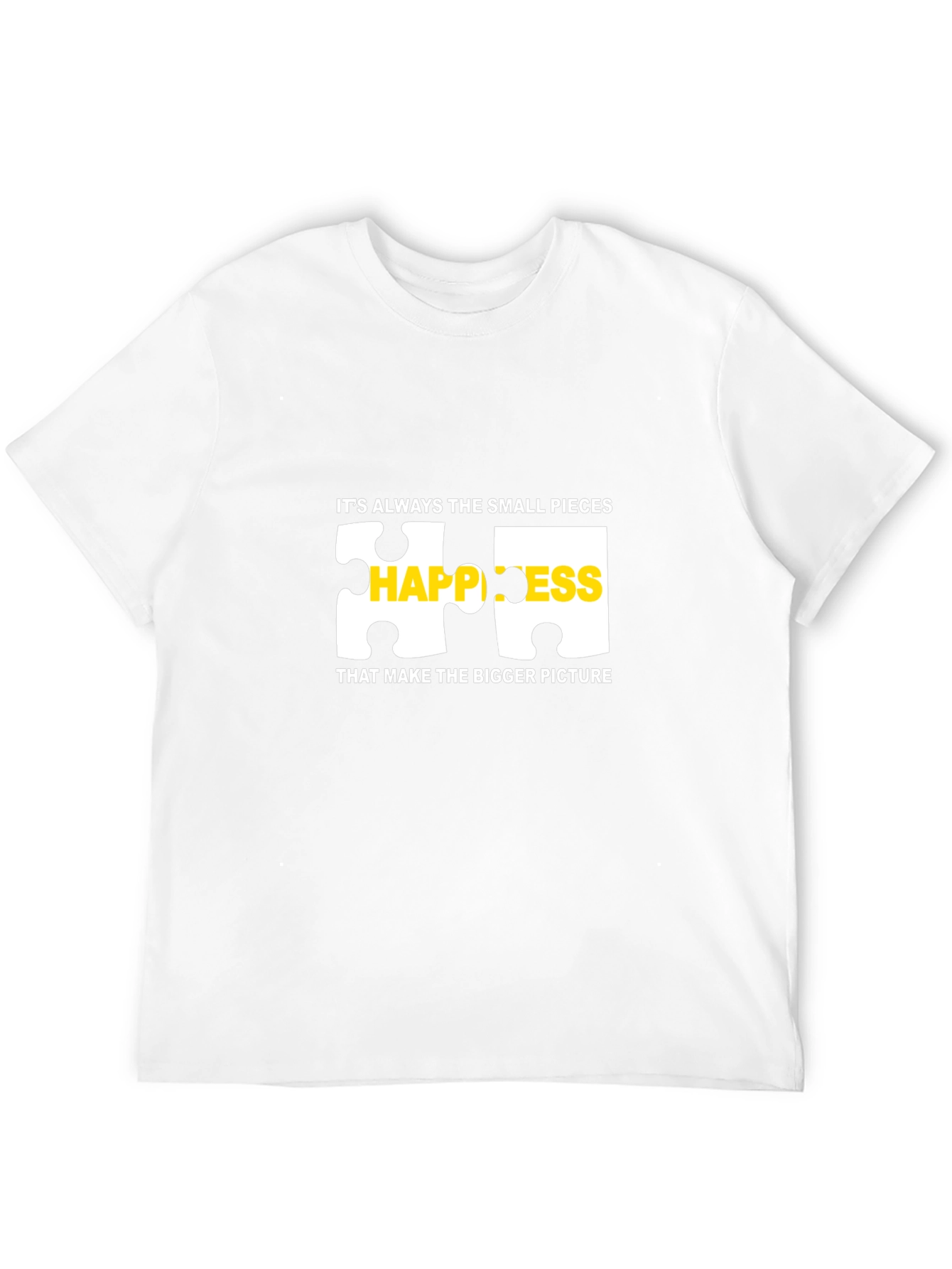 Happiness Puzzle Piece Graphic T-Shirt - Black