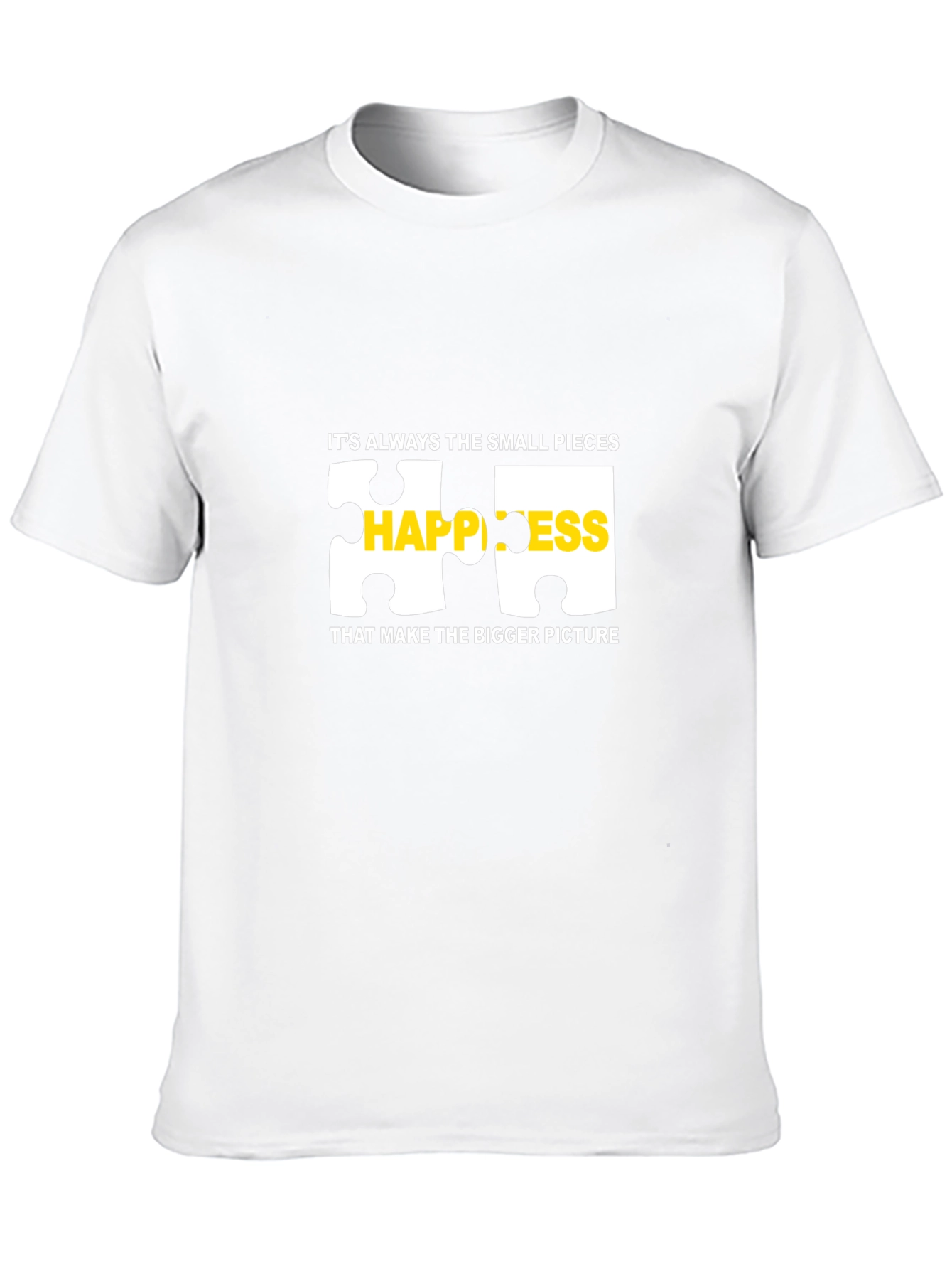 Happiness Puzzle Piece Graphic T-Shirt - Black
