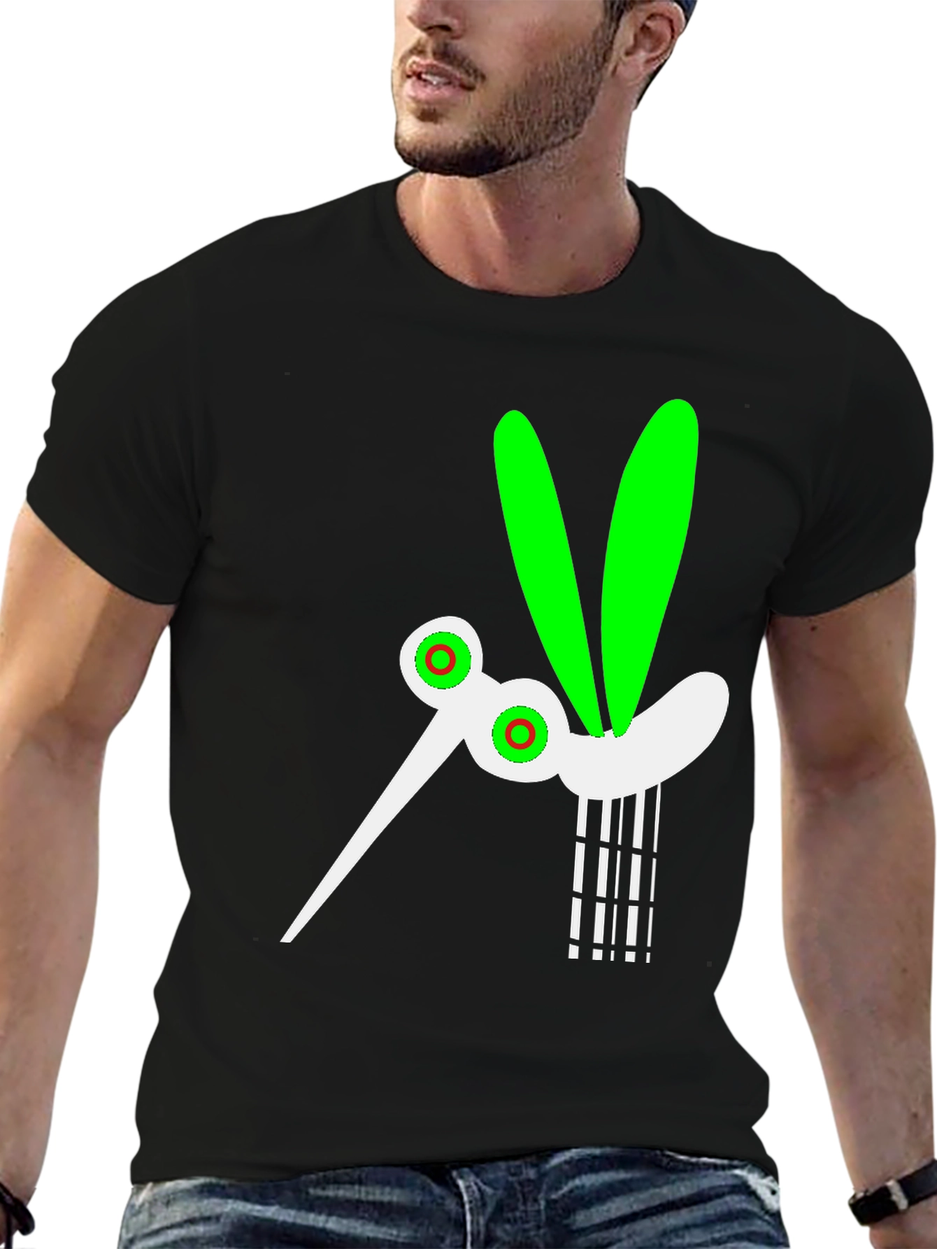 Funky Mosquito Graphic Tee - Black