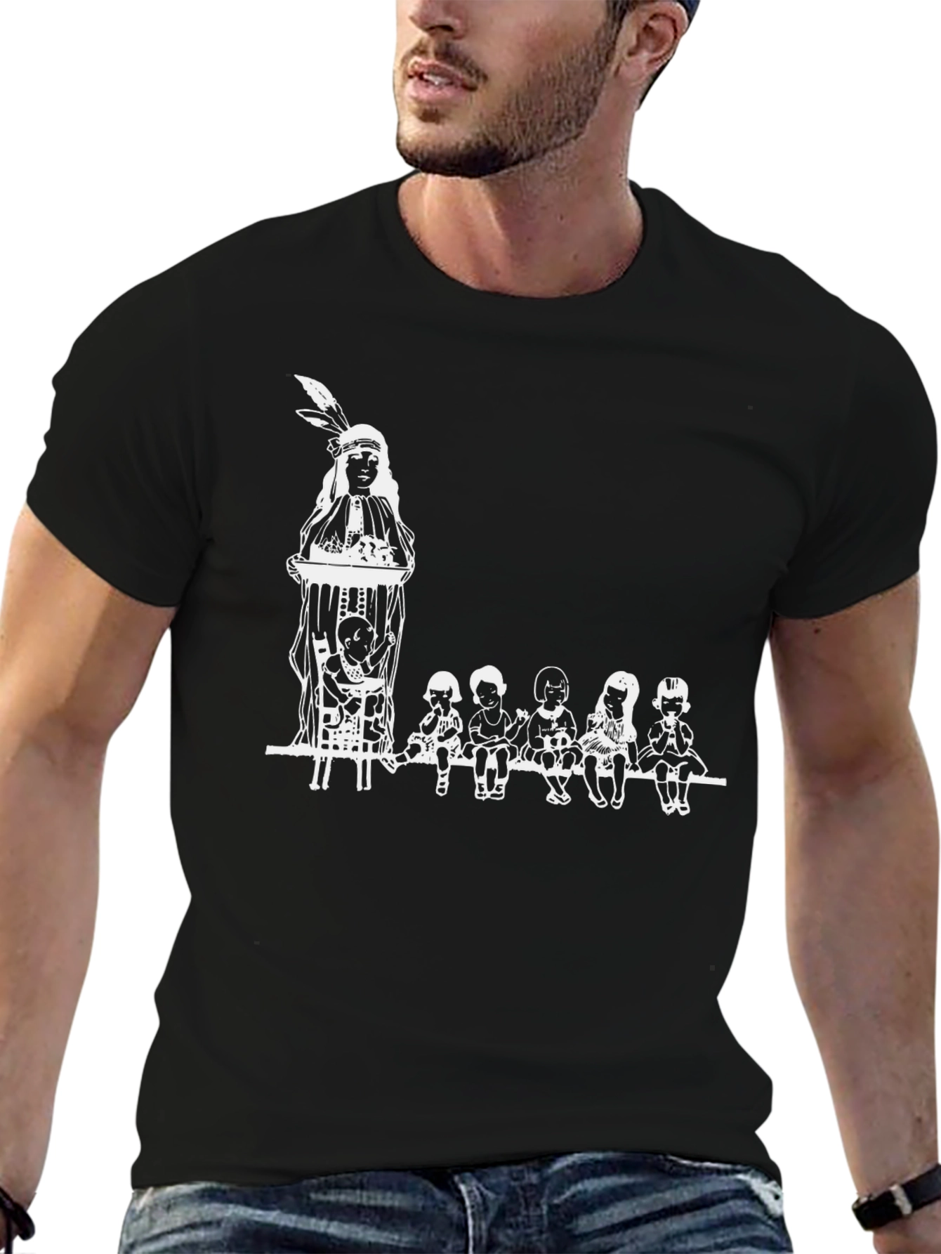 Graphic Tee with Native American Design