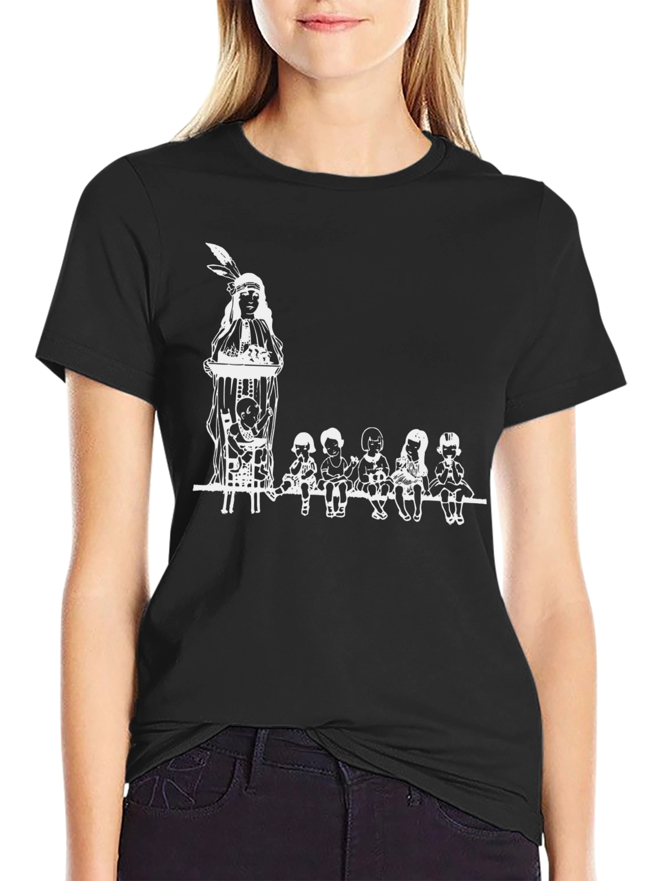Graphic Tee with Native American Design