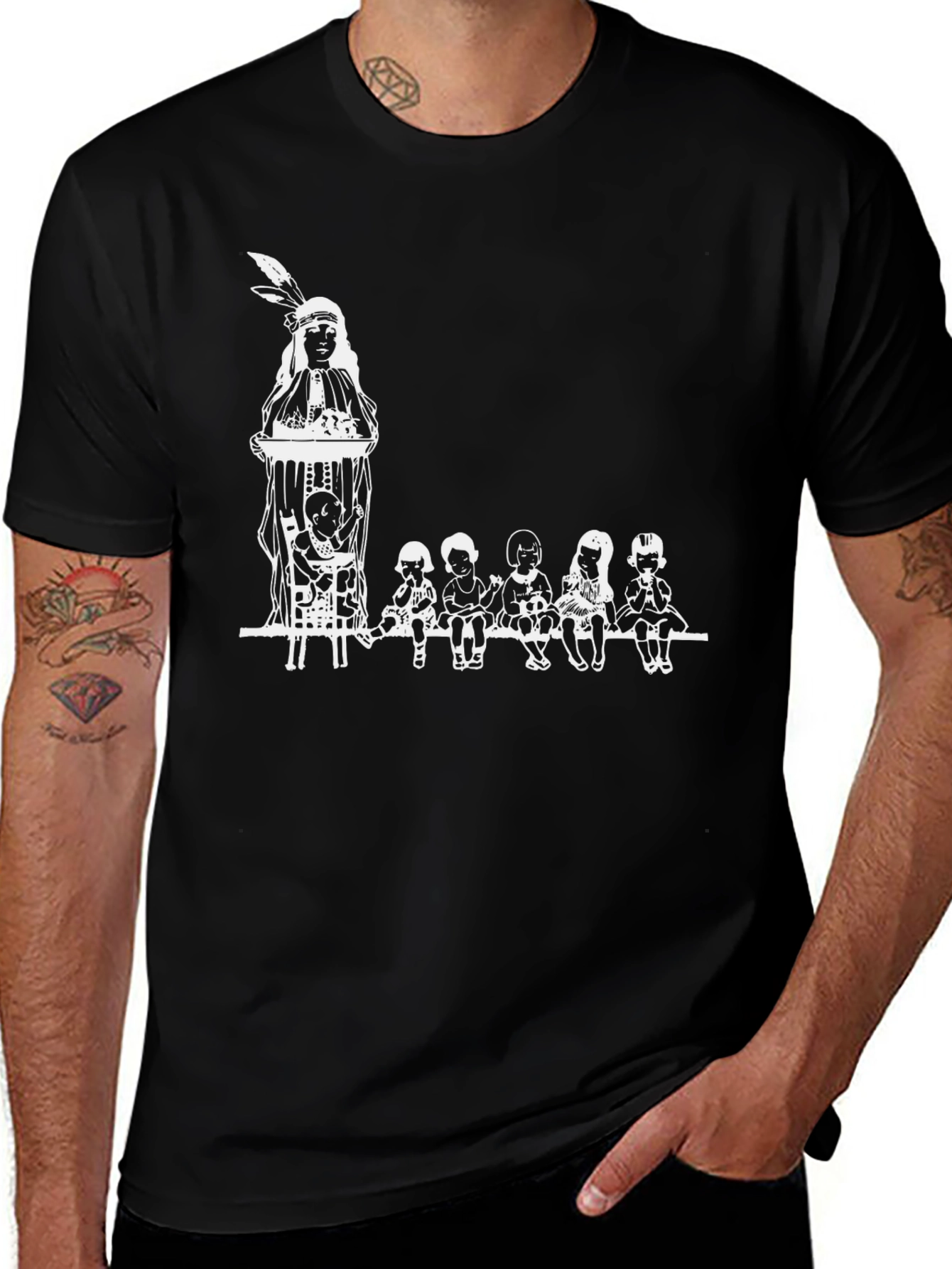 Graphic Tee with Native American Design