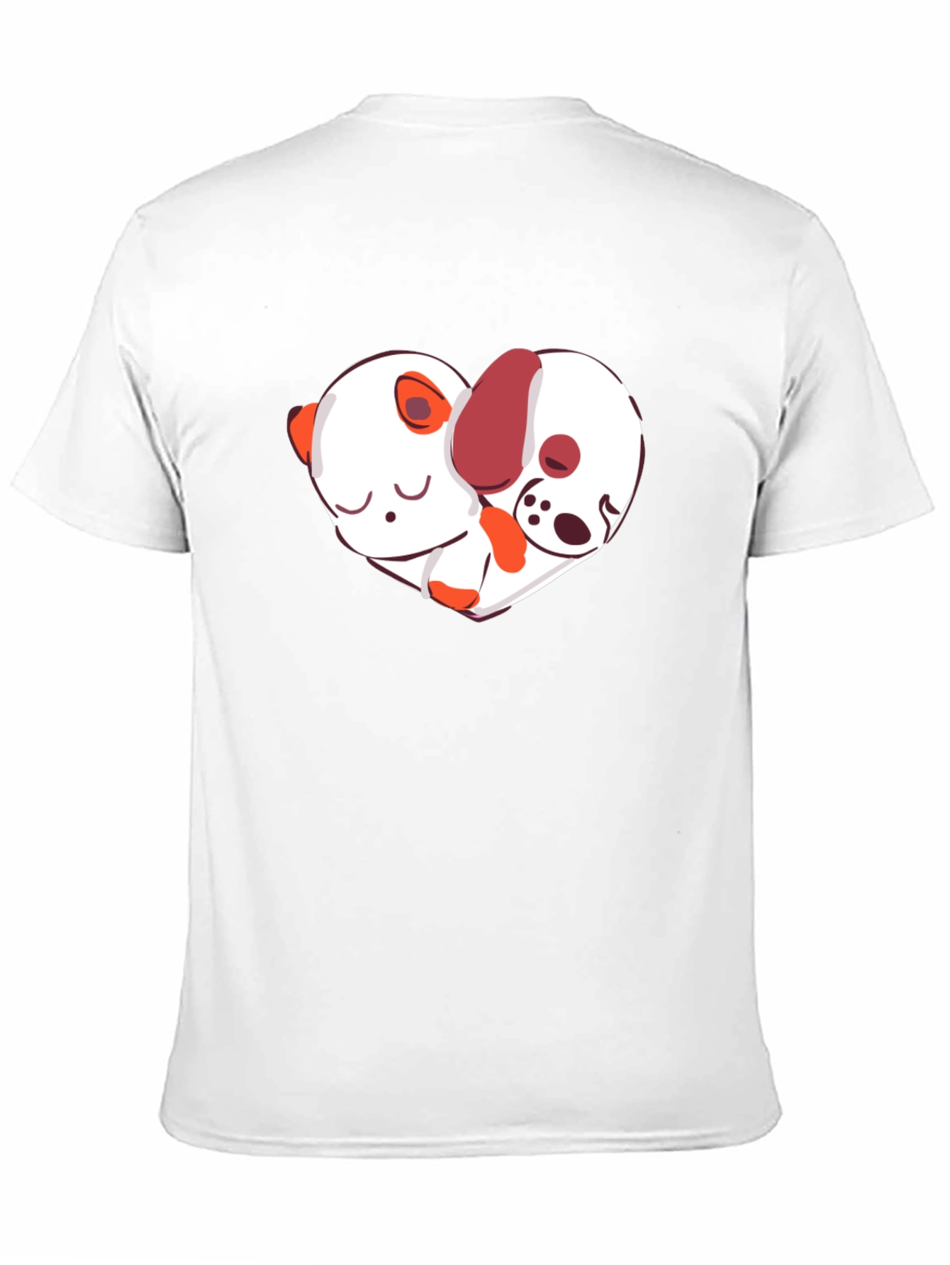 Cute Dog & Panda Heart T-Shirt - Unisex