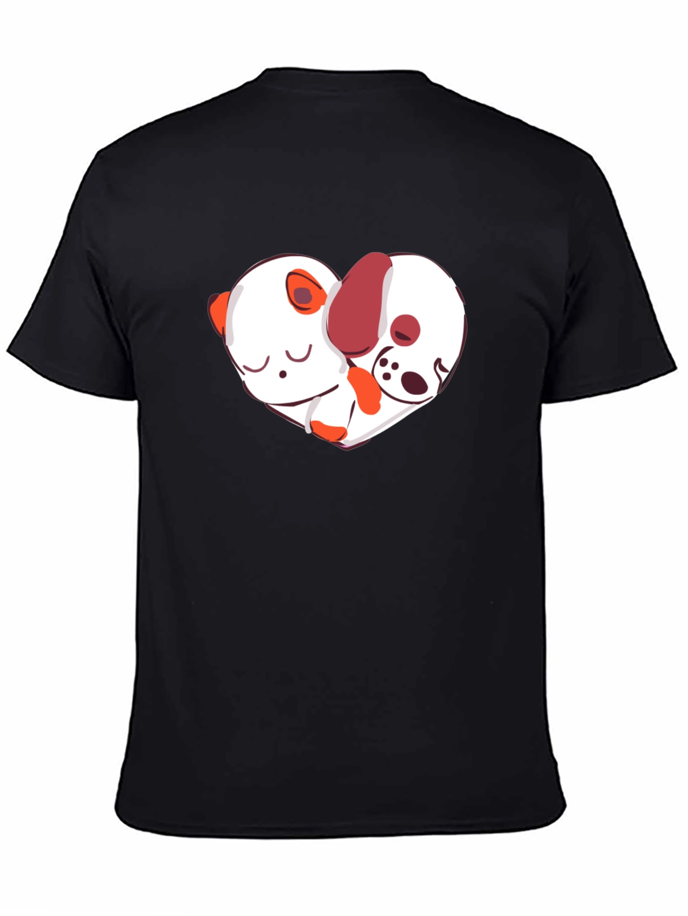 Cute Dog & Panda Heart T-Shirt - Unisex
