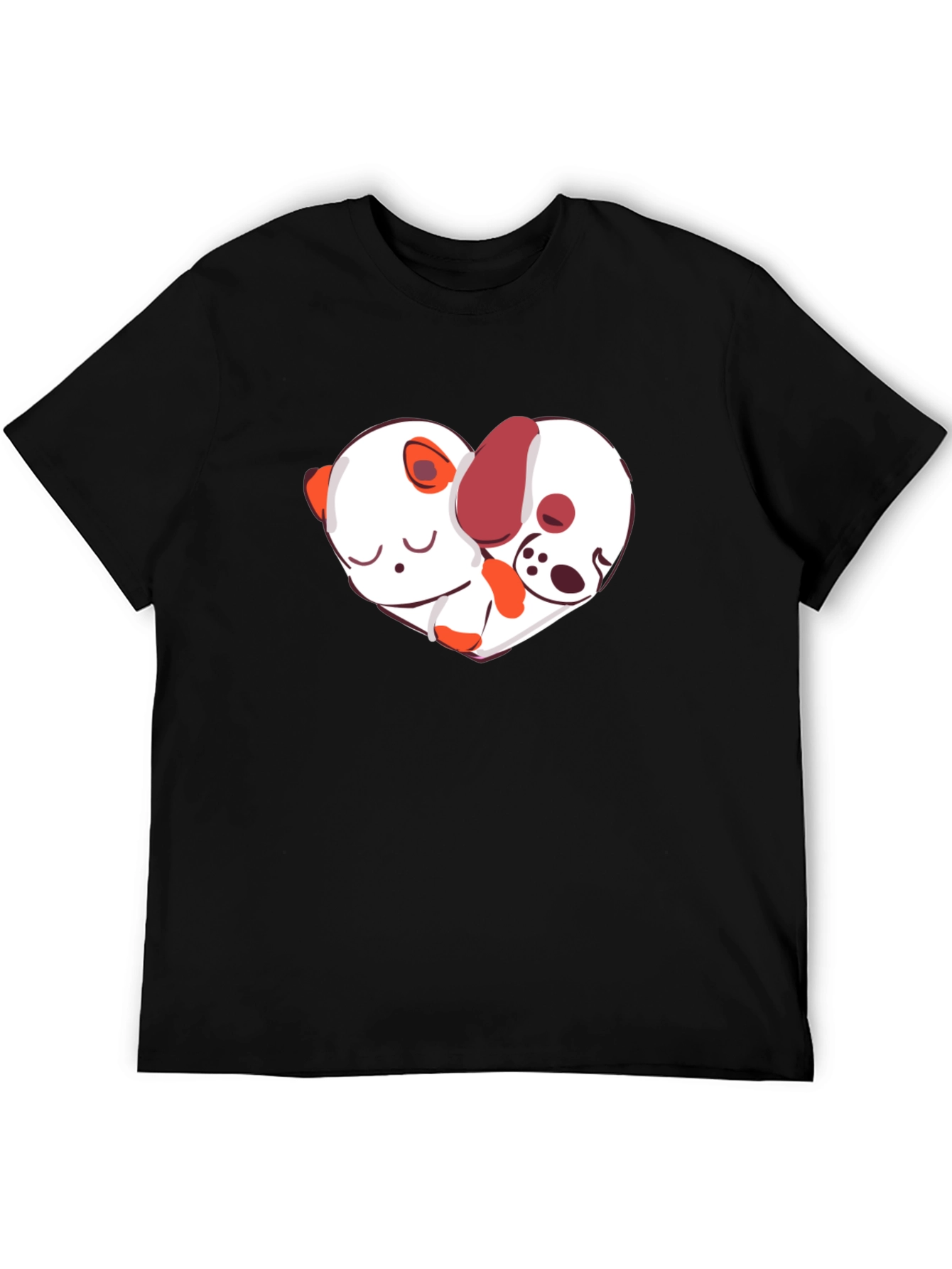 Cute Dog & Panda Heart T-Shirt - Unisex