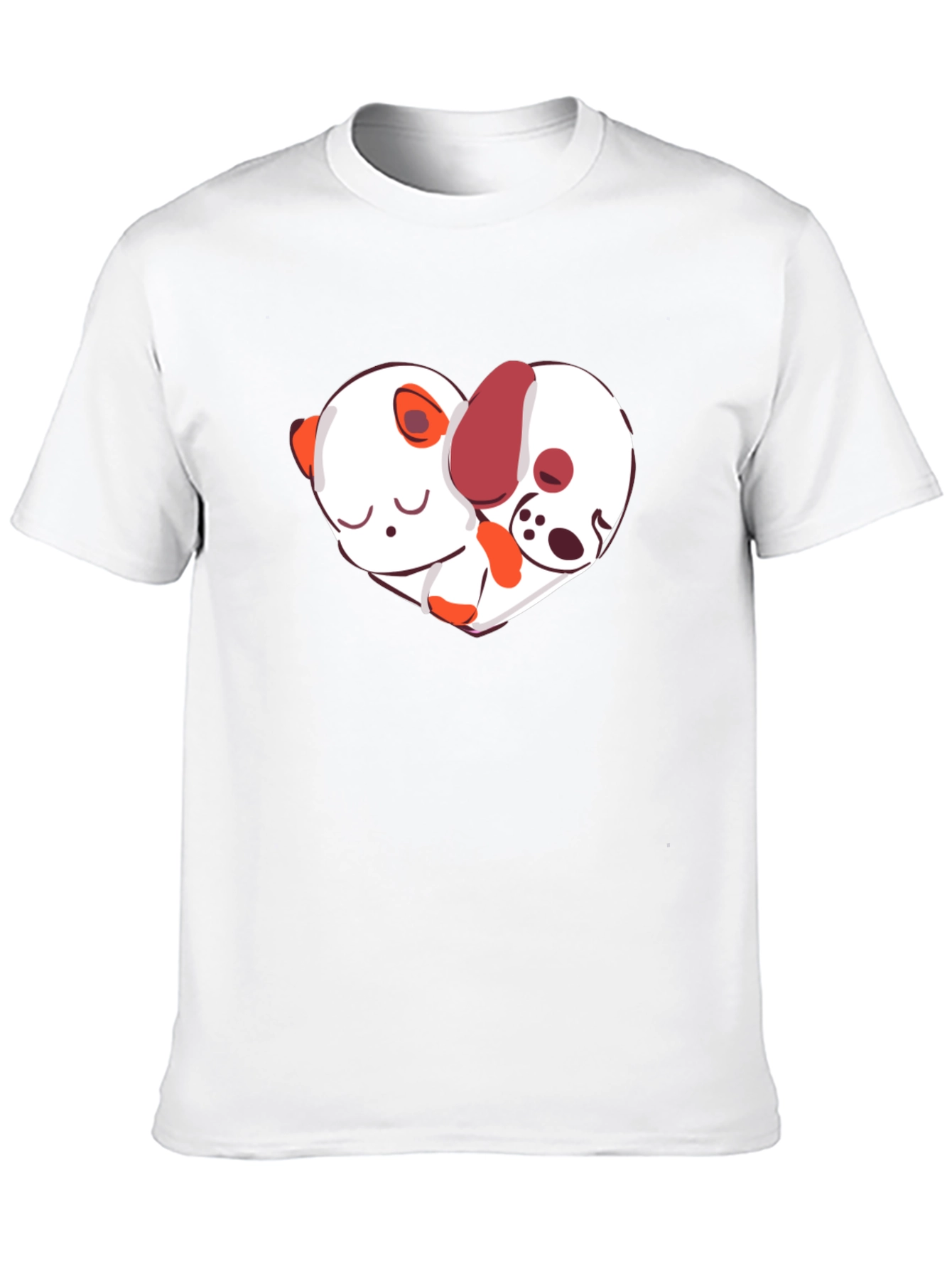 Cute Dog & Panda Heart T-Shirt - Unisex