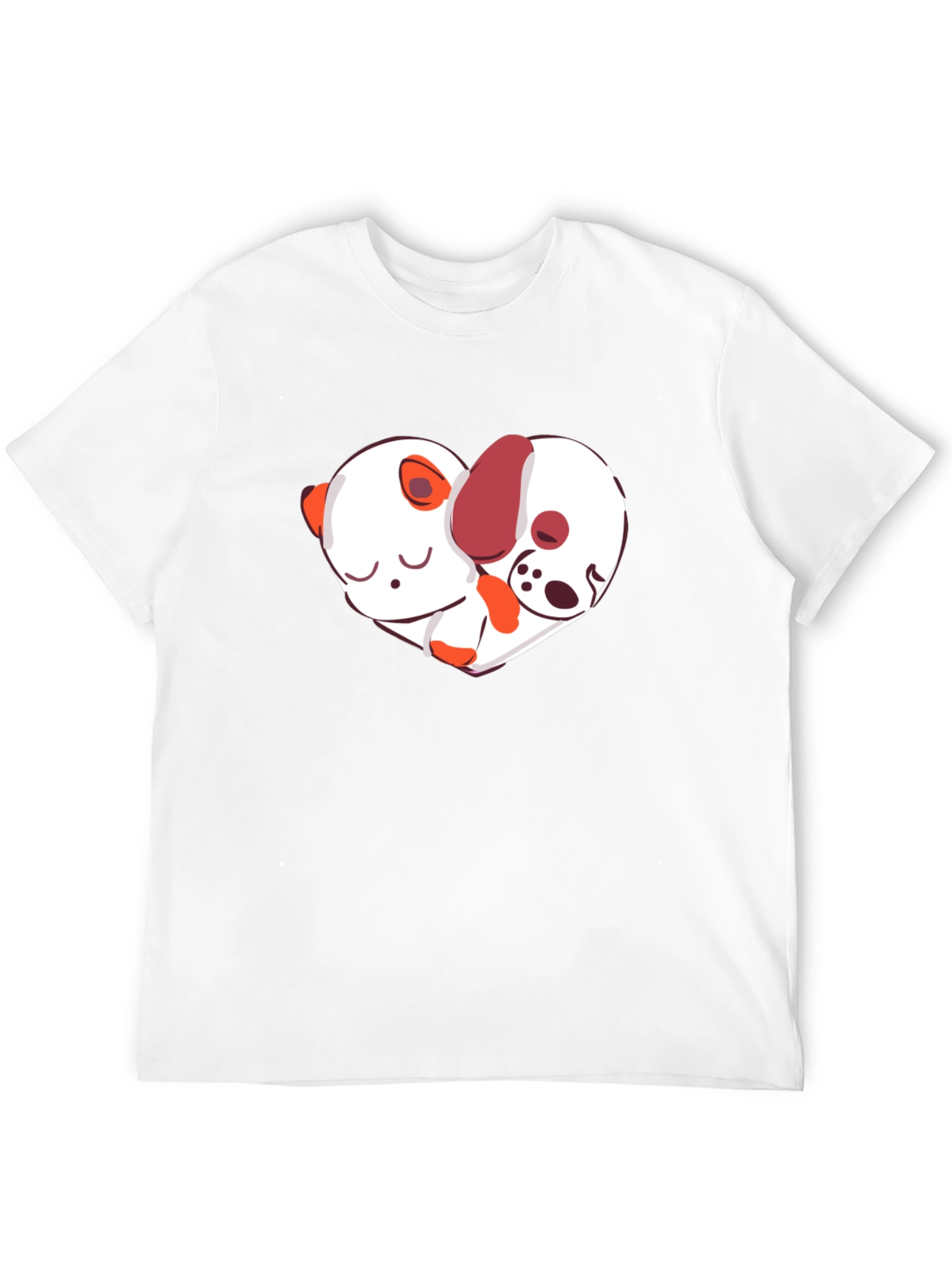 Cute Dog & Panda Heart T-Shirt - Unisex