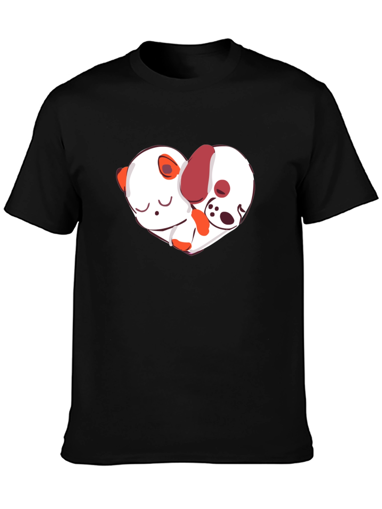 Cute Dog & Panda Heart T-Shirt - Unisex