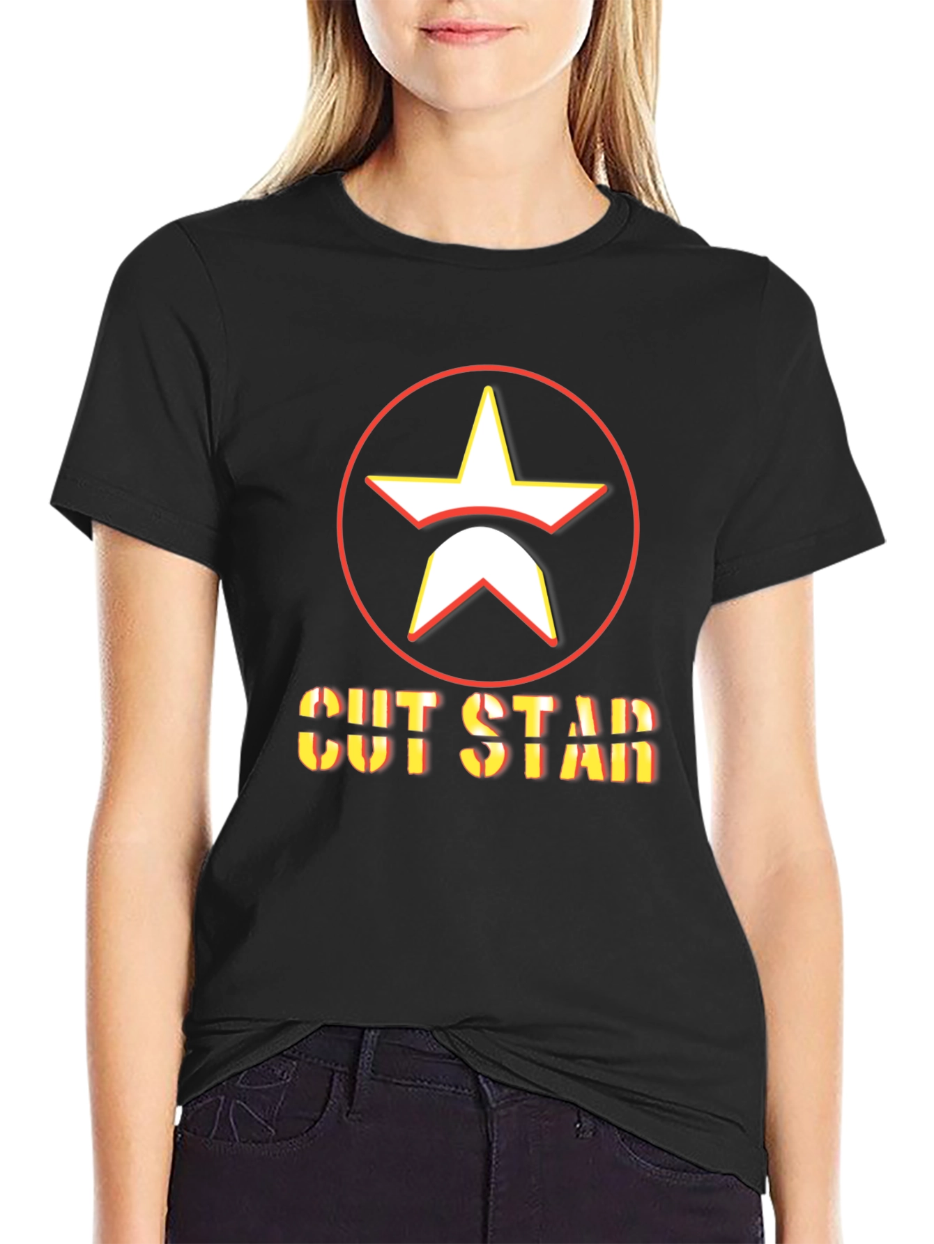 Cut Star Graphic Tee - Mens Black T-Shirt