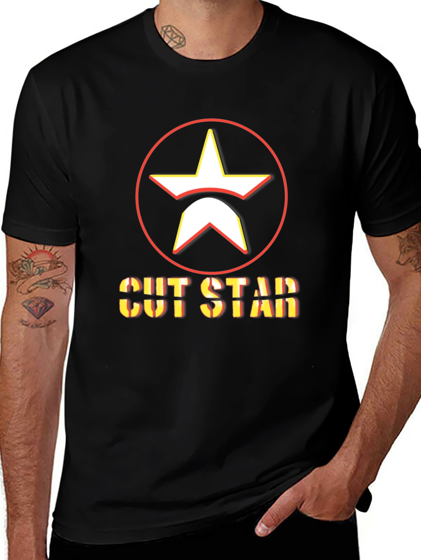 Cut Star Graphic Tee - Mens Black T-Shirt