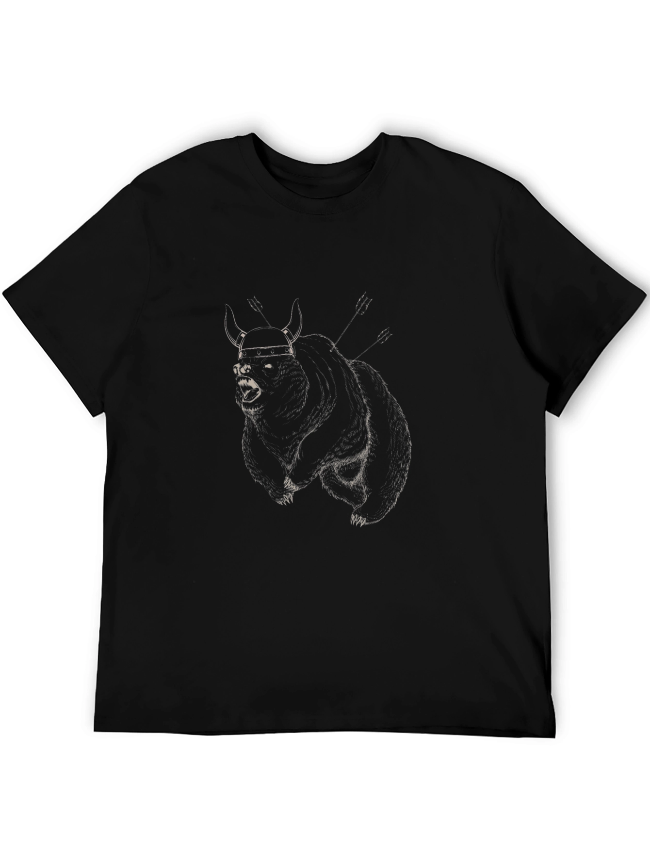 Viking Bear Graphic T-Shirt - Mens Black Tee
