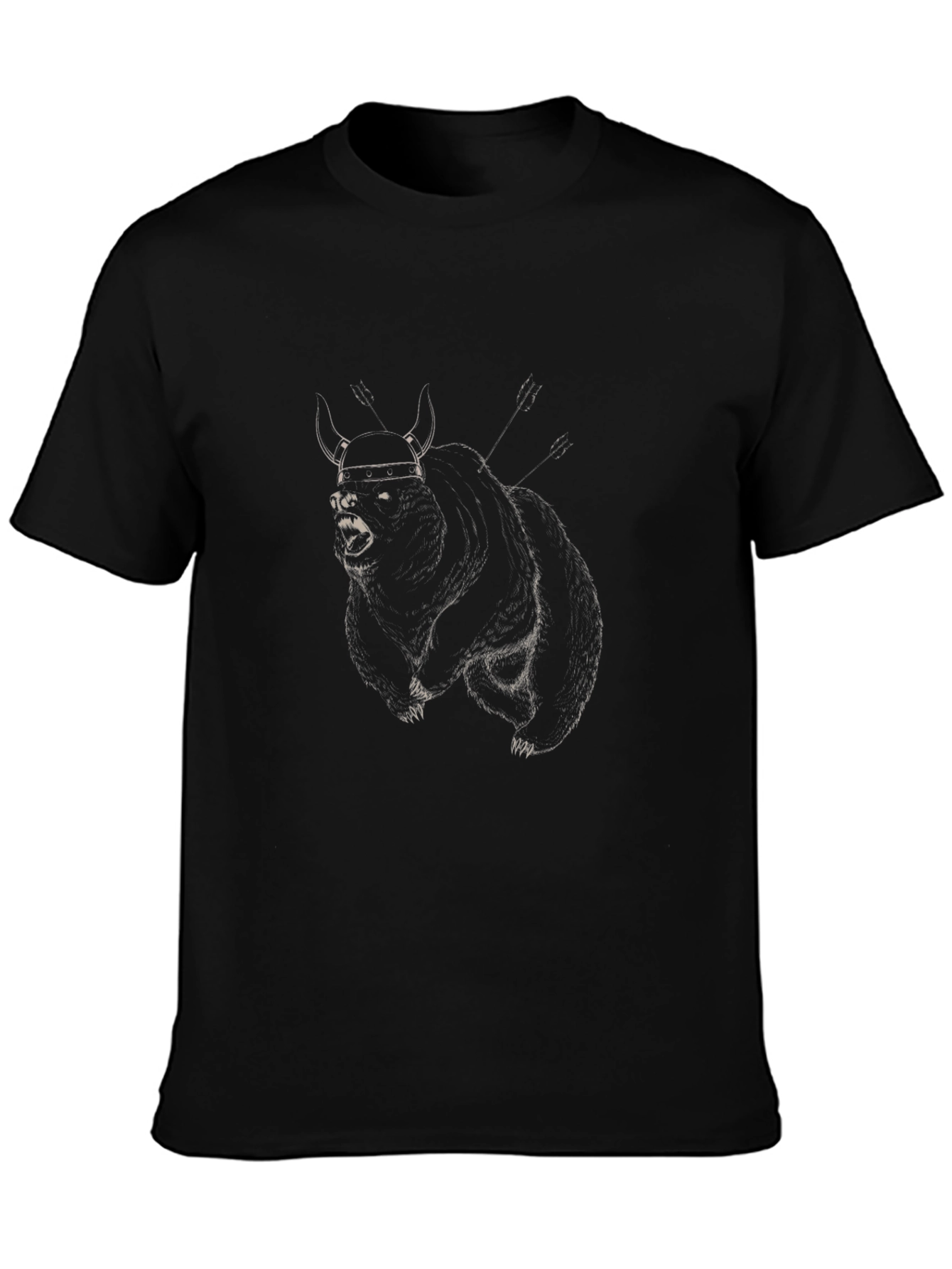 Viking Bear Graphic T-Shirt - Mens Black Tee