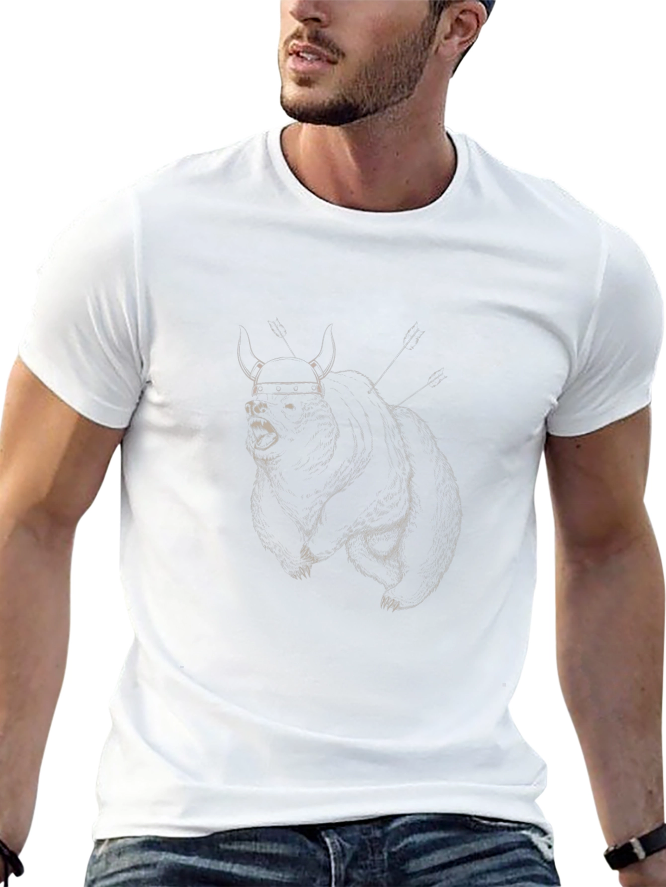 Viking Bear Graphic T-Shirt - Mens Black Tee