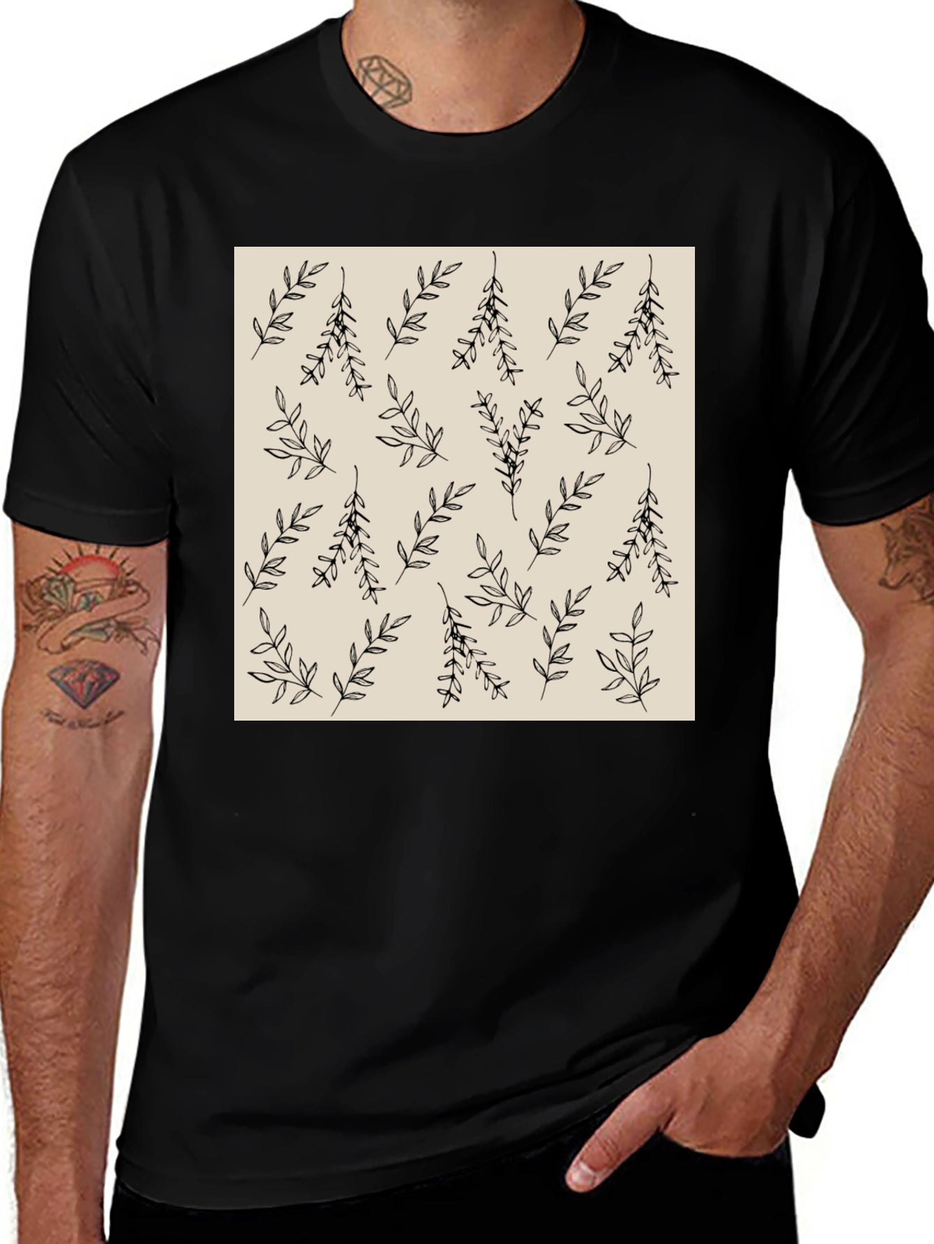 Botanical Print Crew Neck T-Shirt