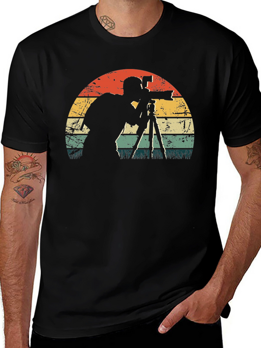 Vintage Photographer Sunset Graphic Tee