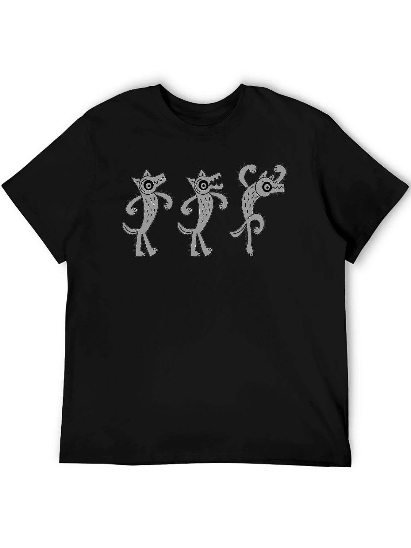 Dancing Wolves Black T-Shirt