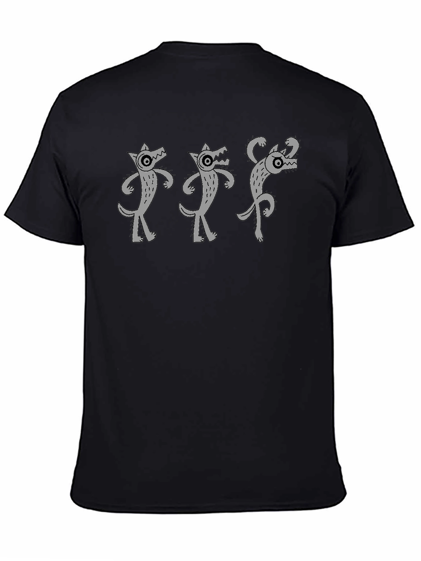 Dancing Wolves Black T-Shirt