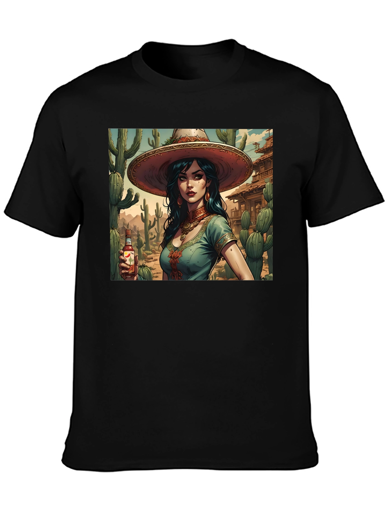 Latina Desert Queen Graphic Tee - Black
