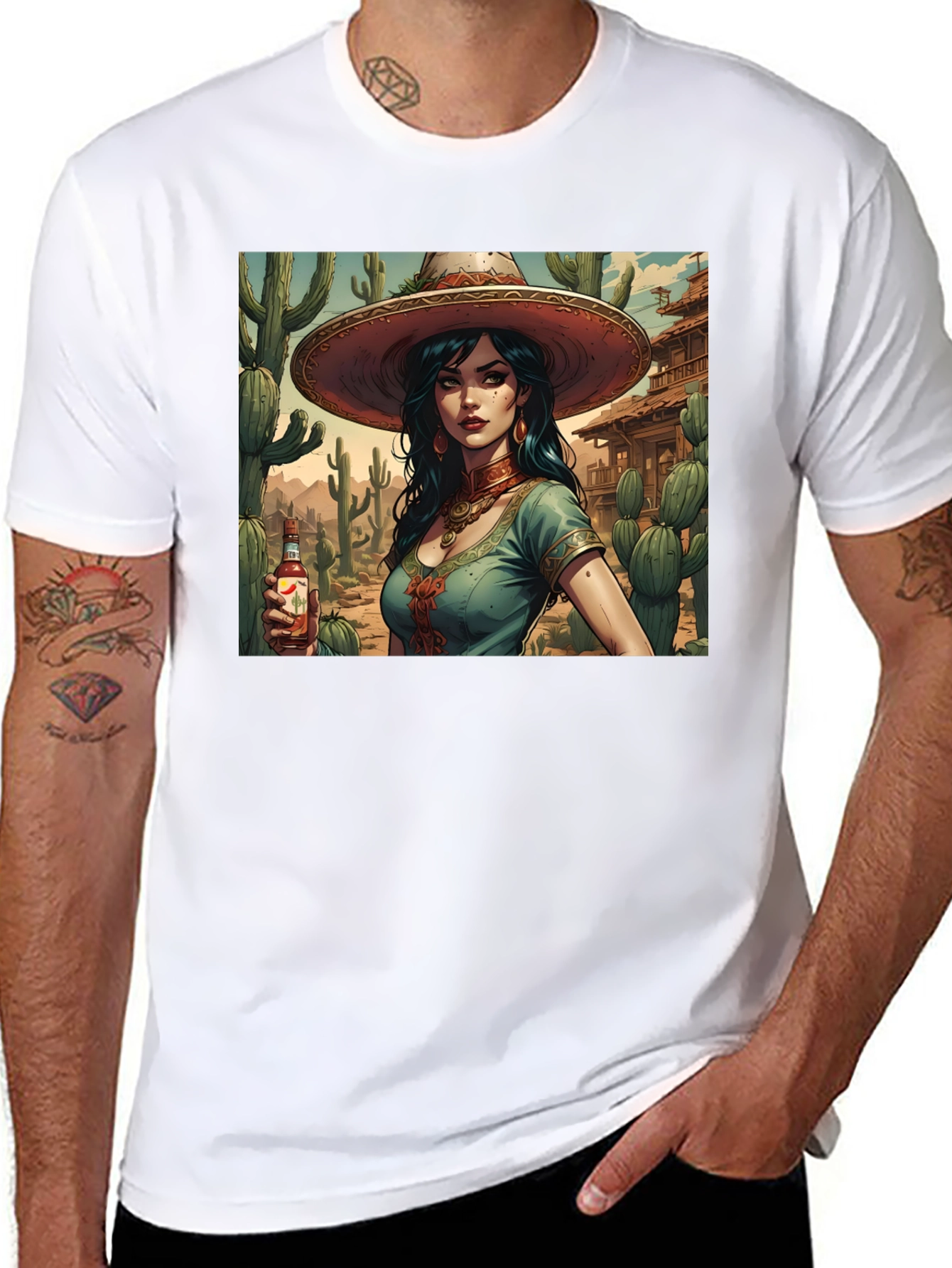 Latina Desert Queen Graphic Tee - Black