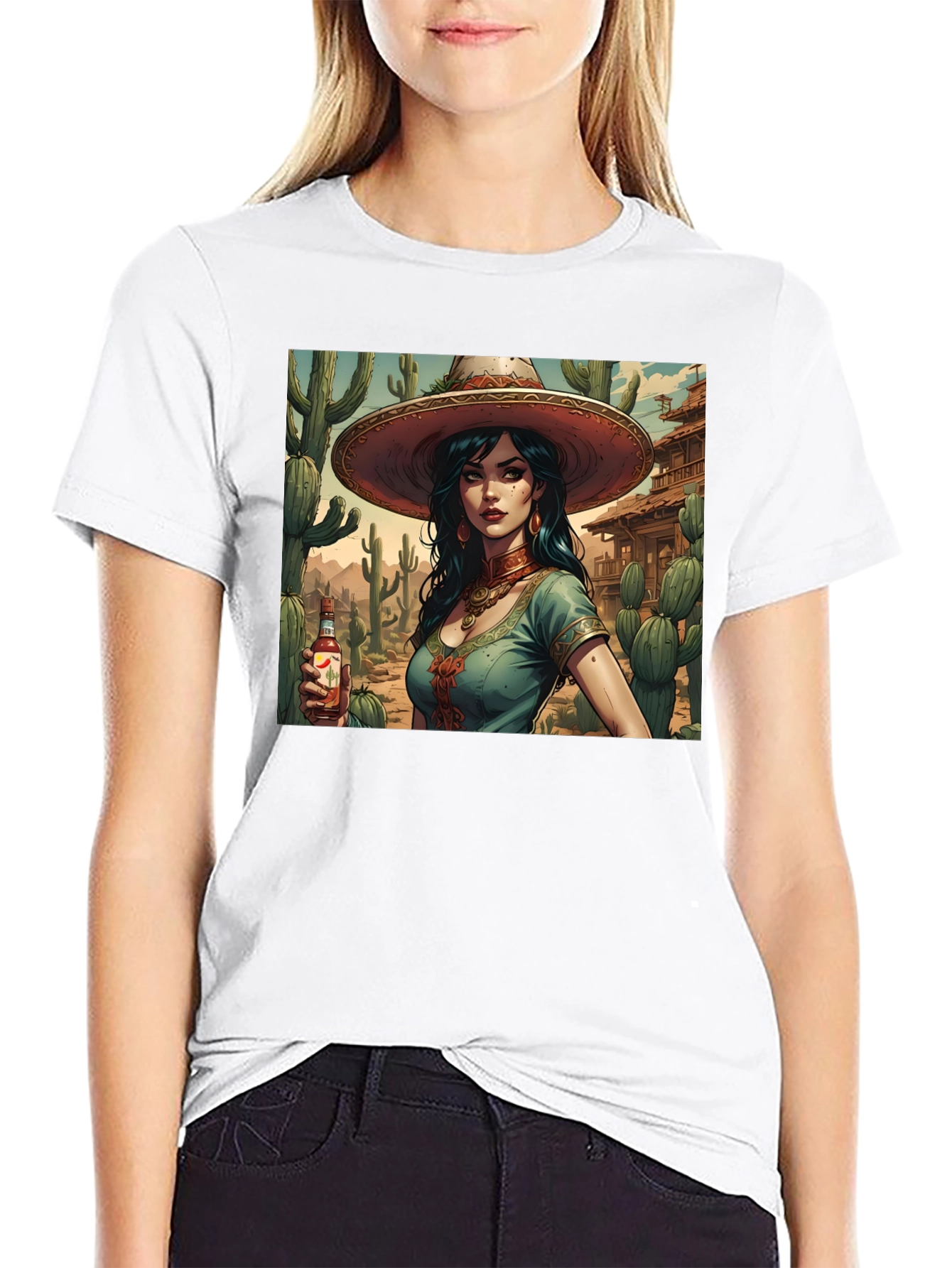 Latina Desert Queen Graphic Tee - Black