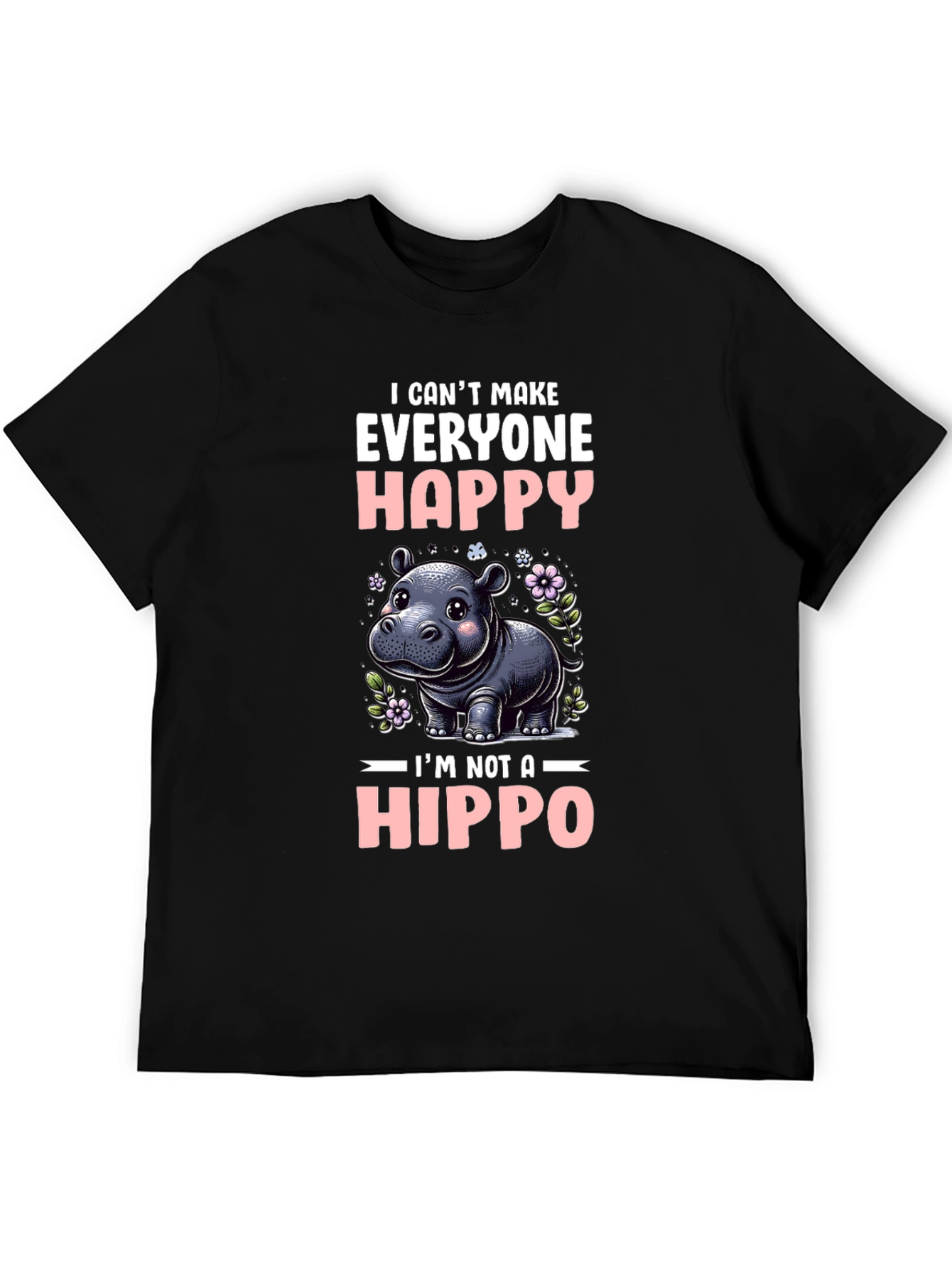 Funny Hippo Graphic T-Shirt