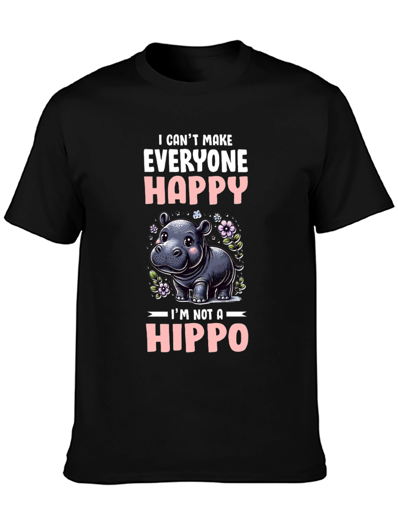 Funny Hippo Graphic T-Shirt
