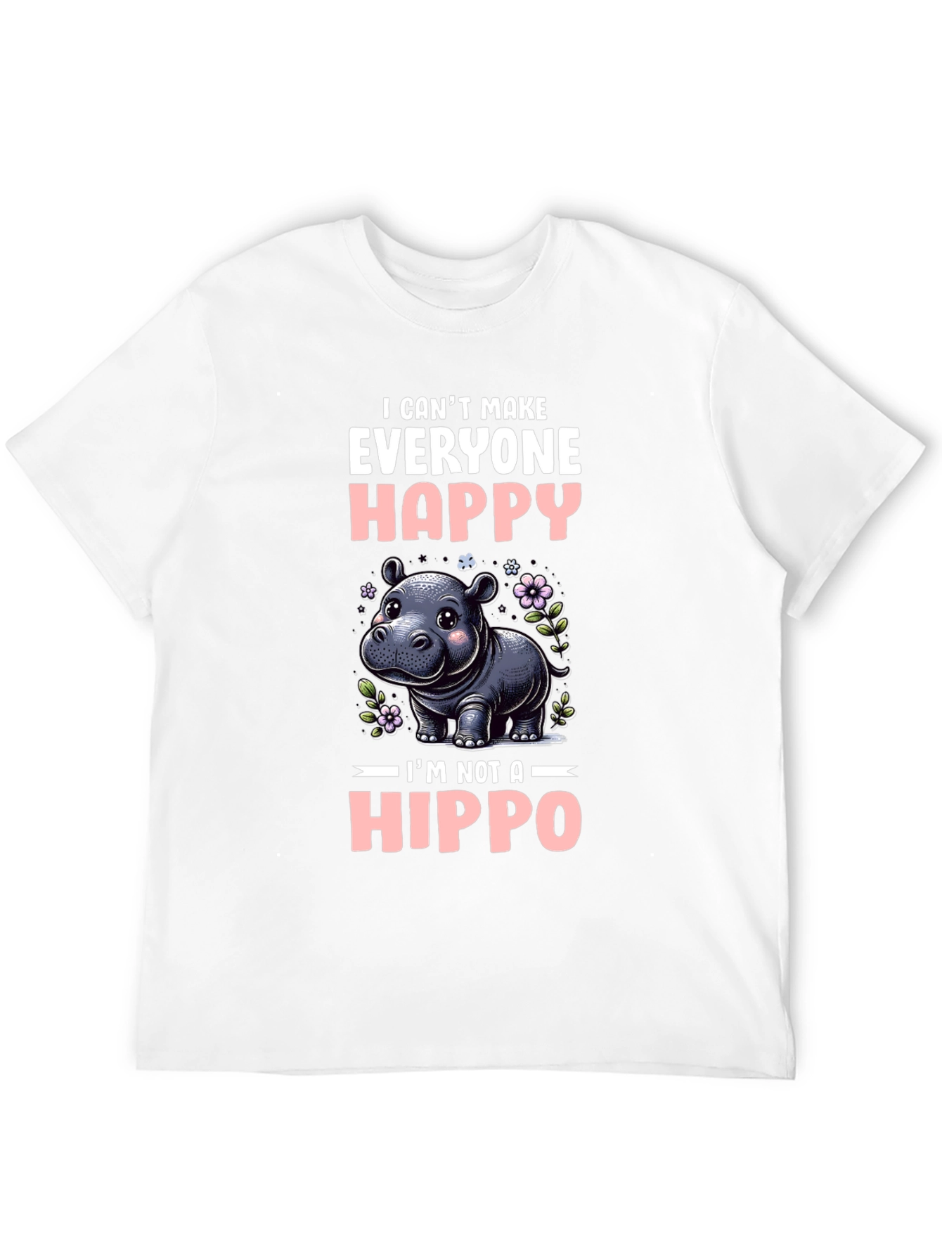 Funny Hippo Graphic T-Shirt