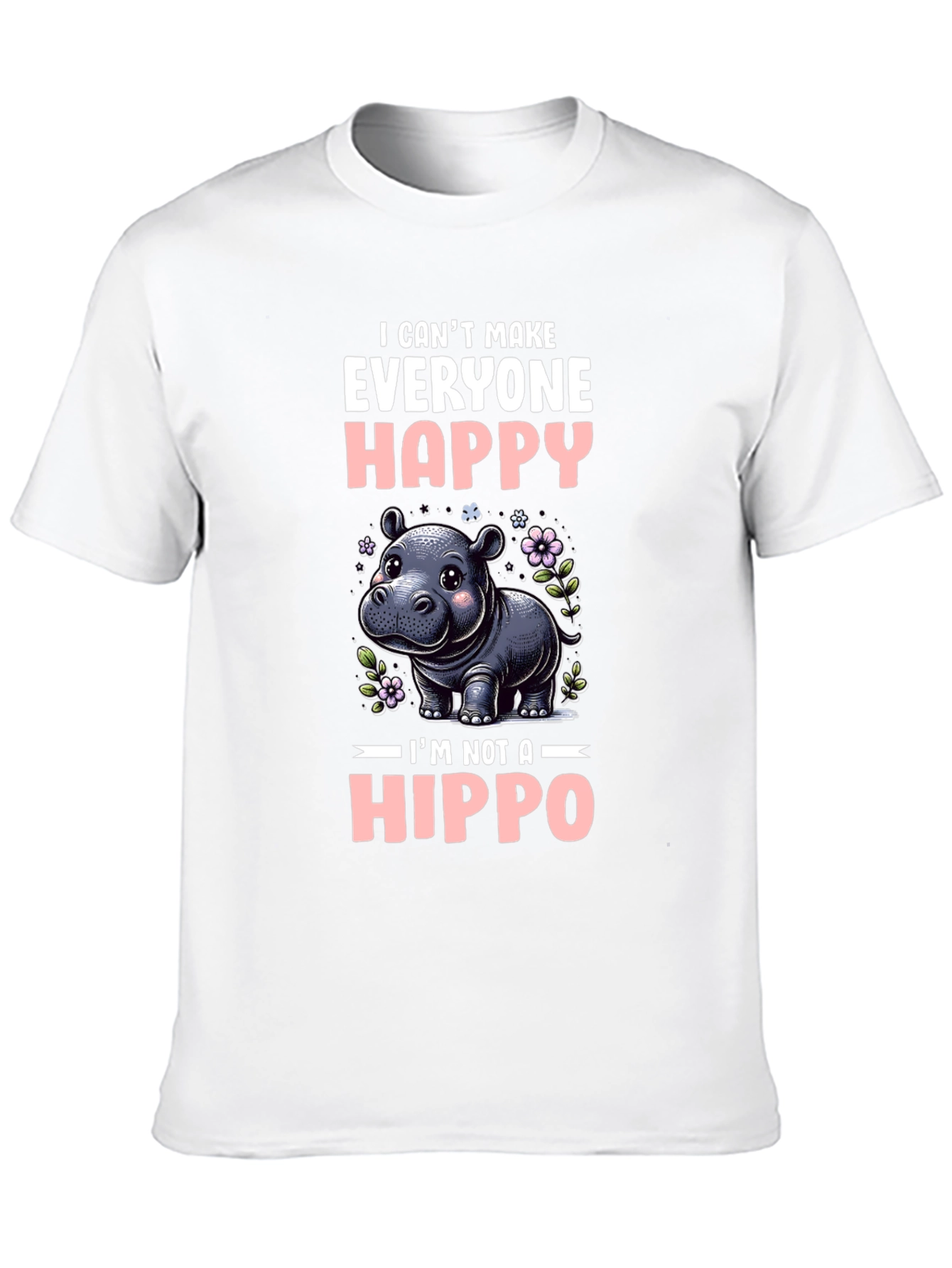 Funny Hippo Graphic T-Shirt