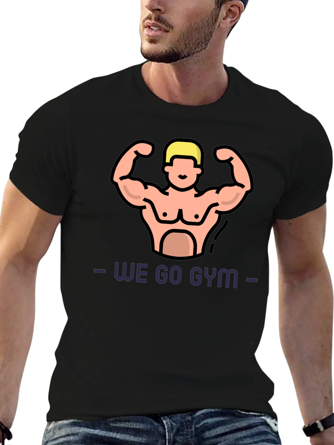We Go Gym Graphic Tee - Black