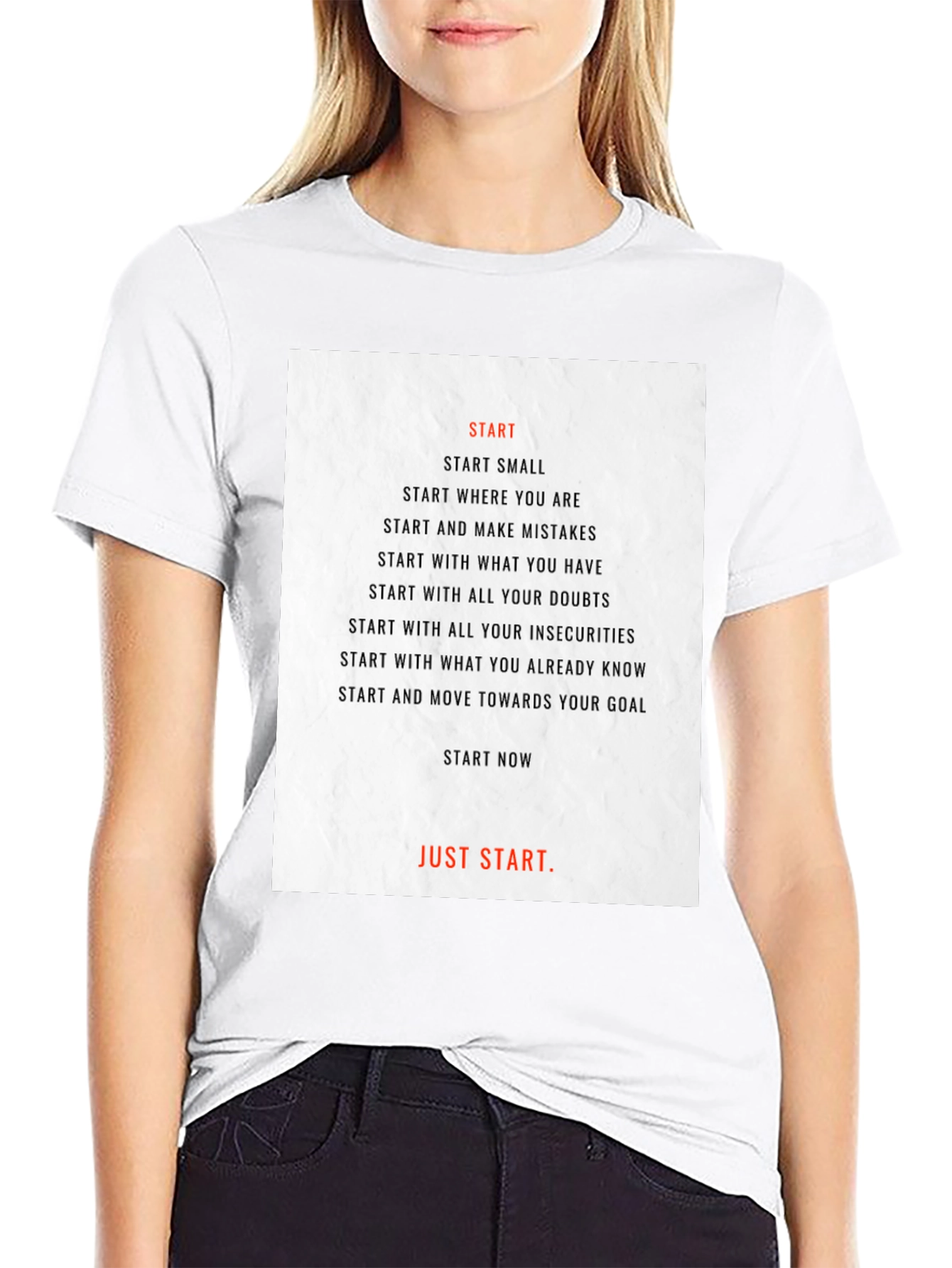 Motivational Start Graphic T-Shirt - Black