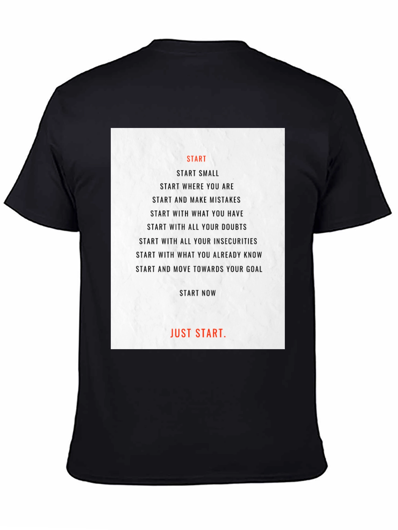 Motivational Start Graphic T-Shirt - Black