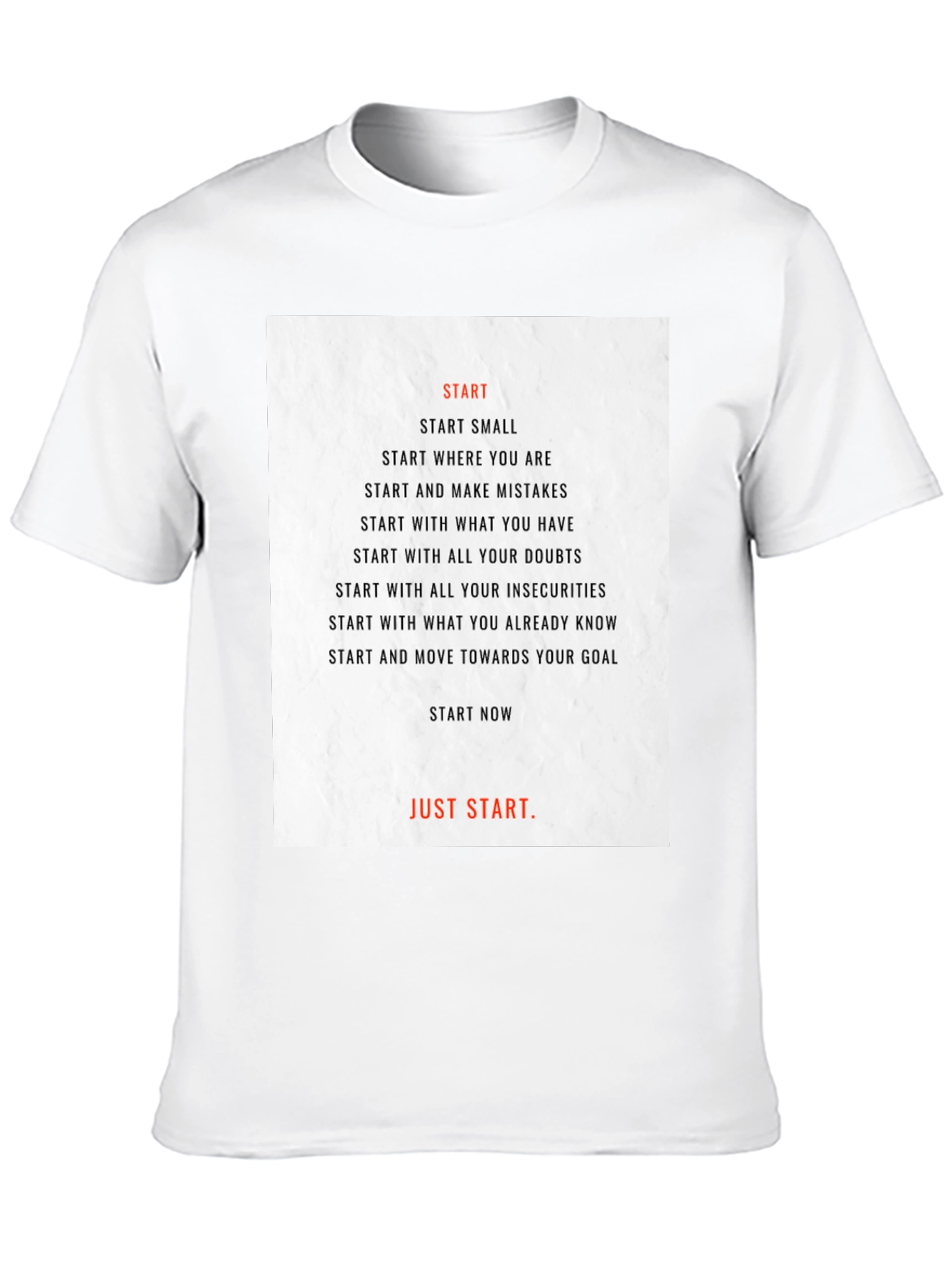 Motivational Start Graphic T-Shirt - Black