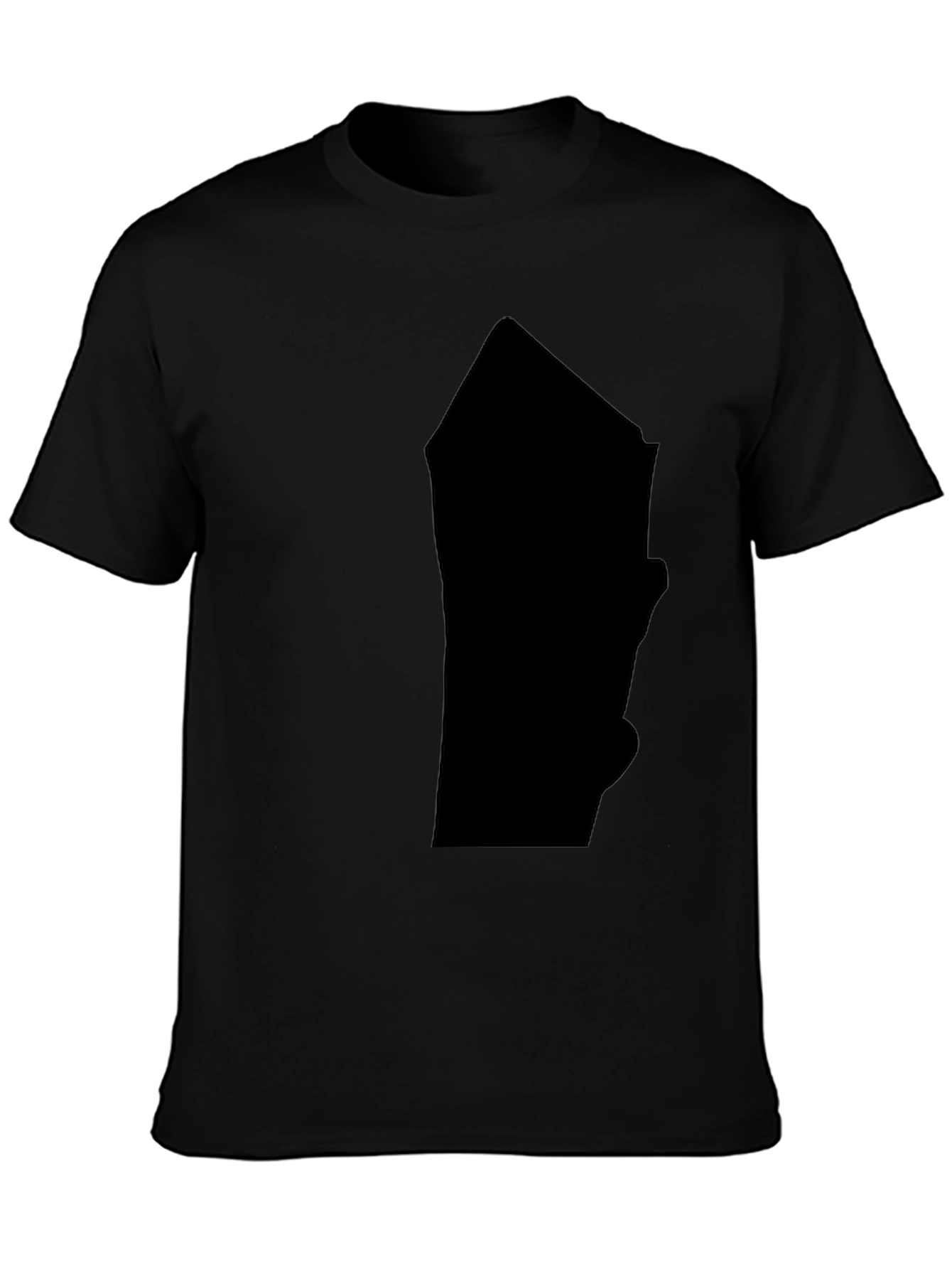 Mens Solid Black Graphic Print T-Shirt